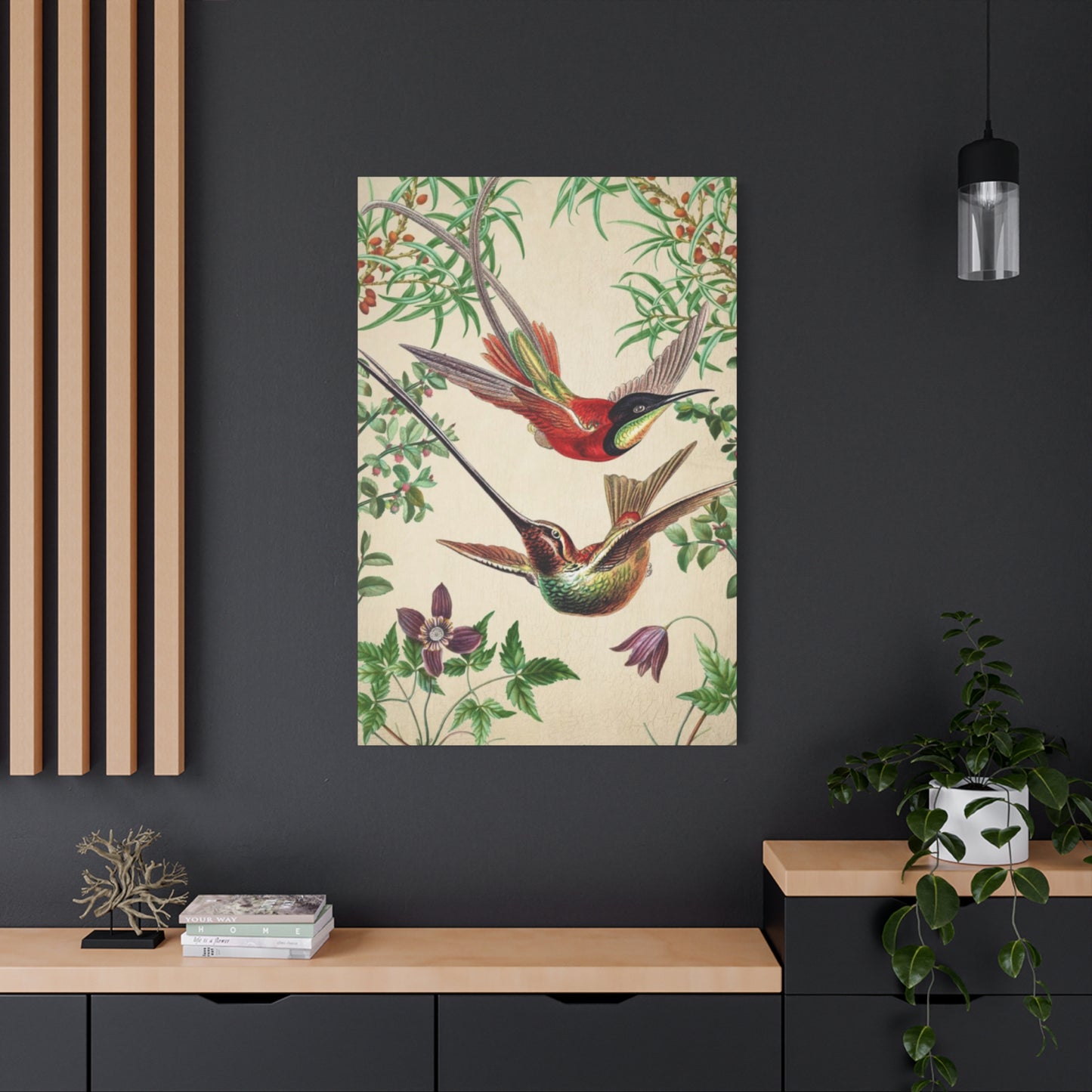 Humming Bird Couple Candid Painting Wall Art & Canvas Prints