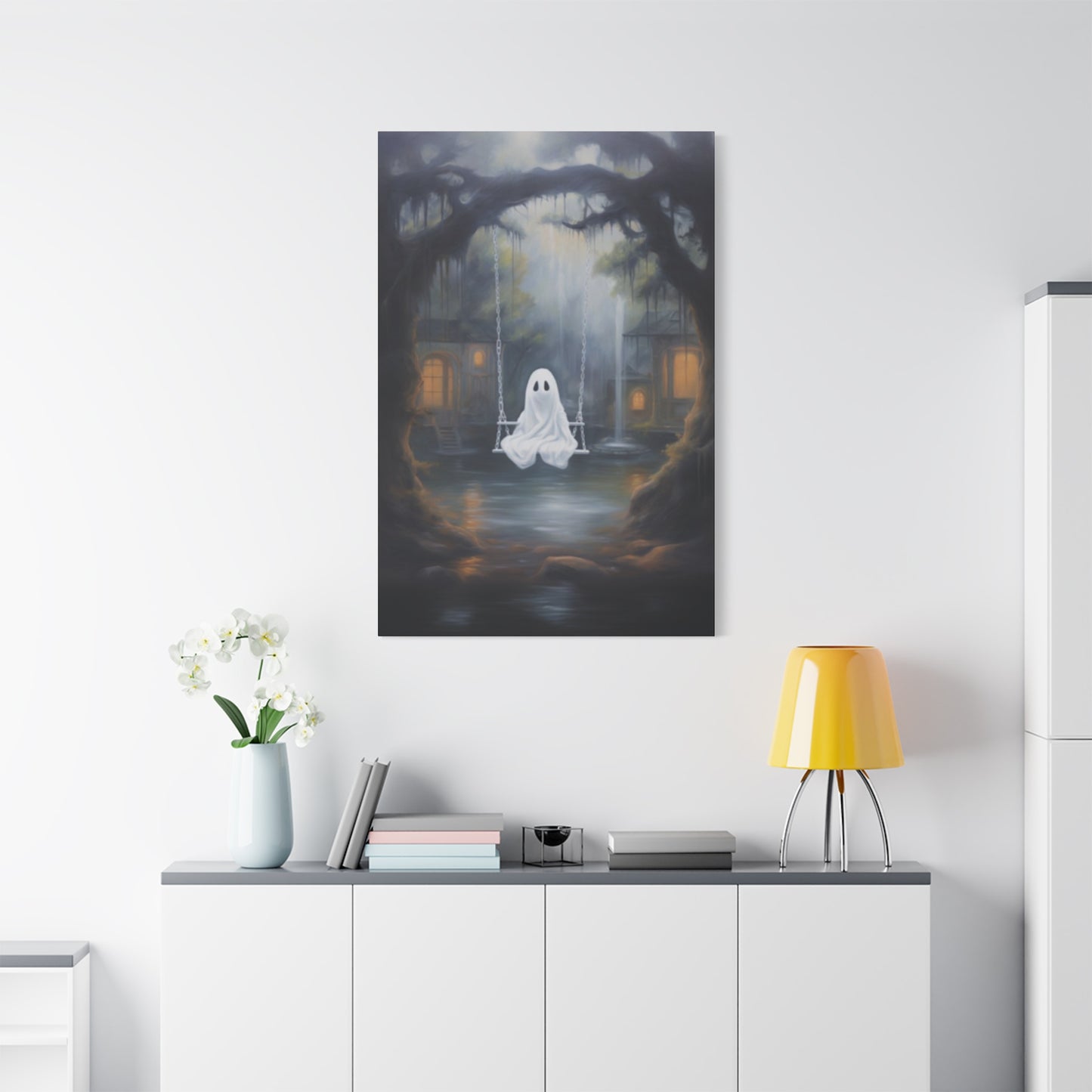 Halloween Scary Swing Painting Wall Art & Canvas Prints