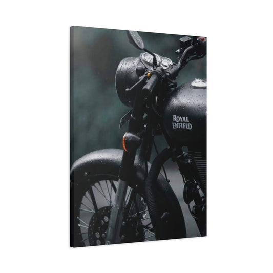 Black Royal Enfield Motorcycle Wall Art & Canvas Prints