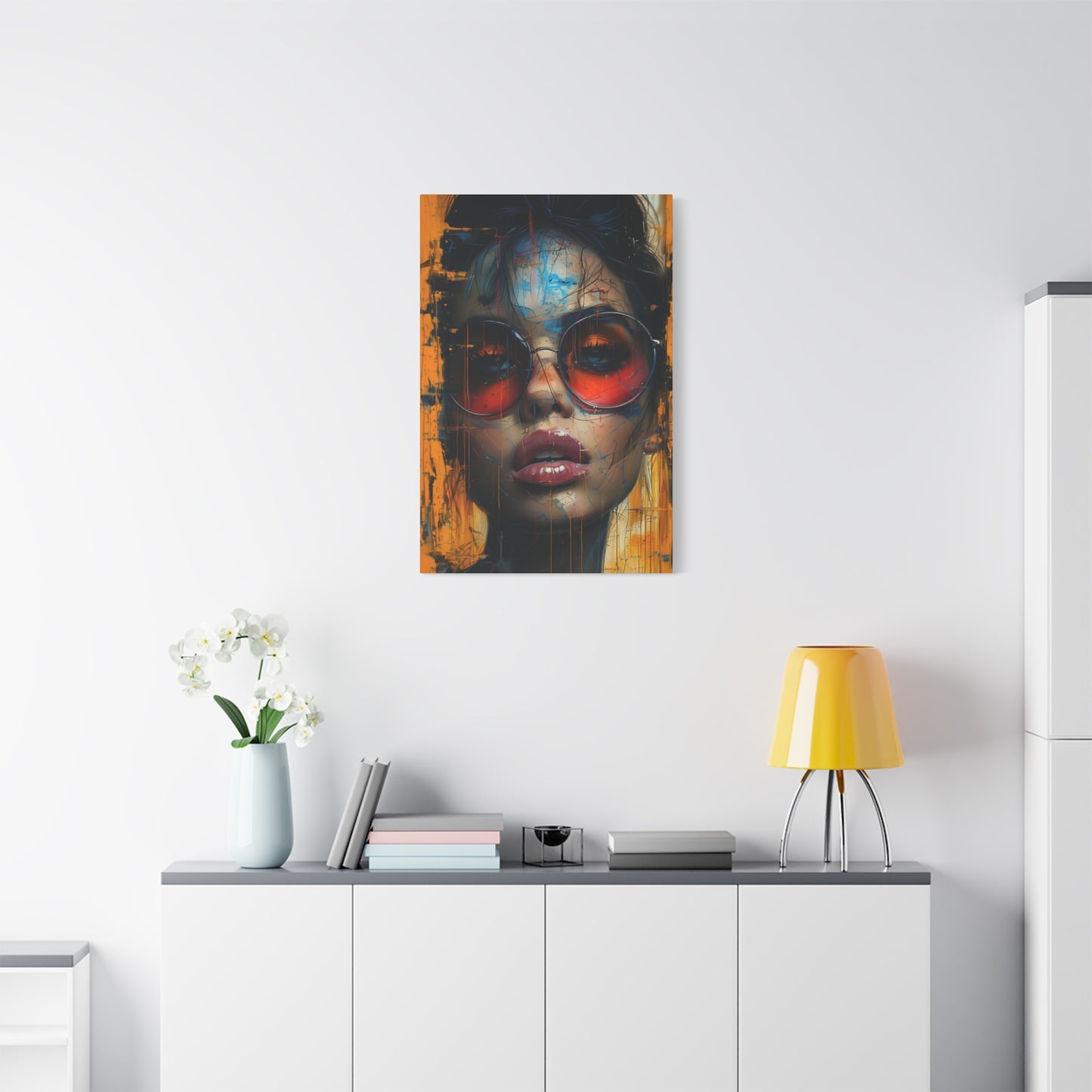 African Girl Abstract Mixed Media Wall Art & Canvas Prints