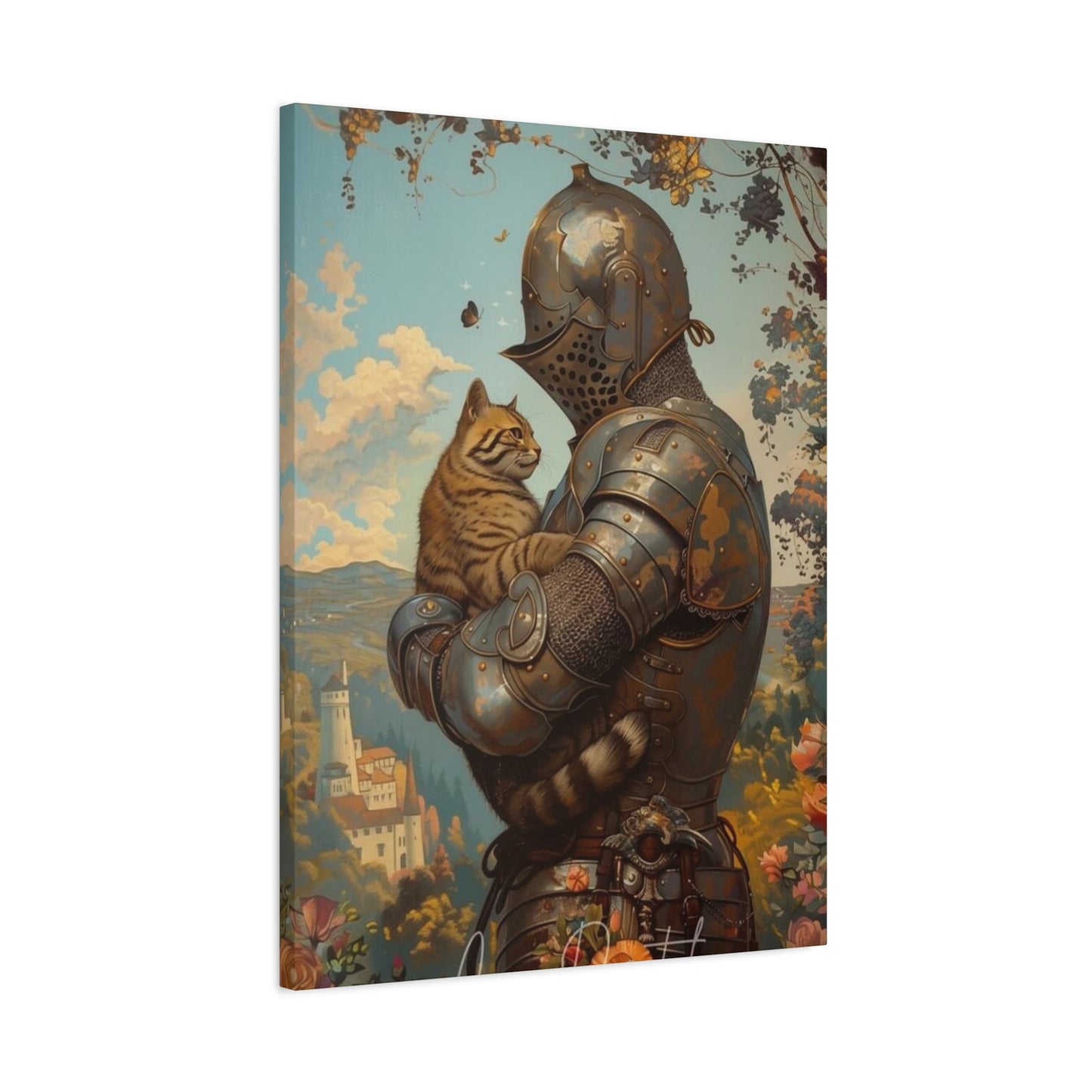 Warrior with Cat Wall Art & Canvas Prints