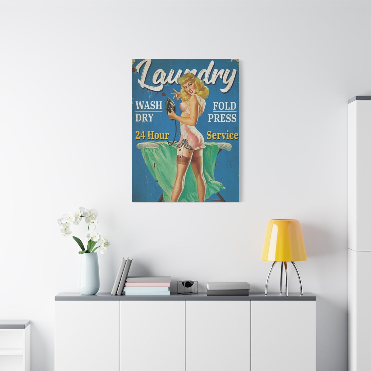 Advertisement Poster Laundry Wall Art & Canvas Prints