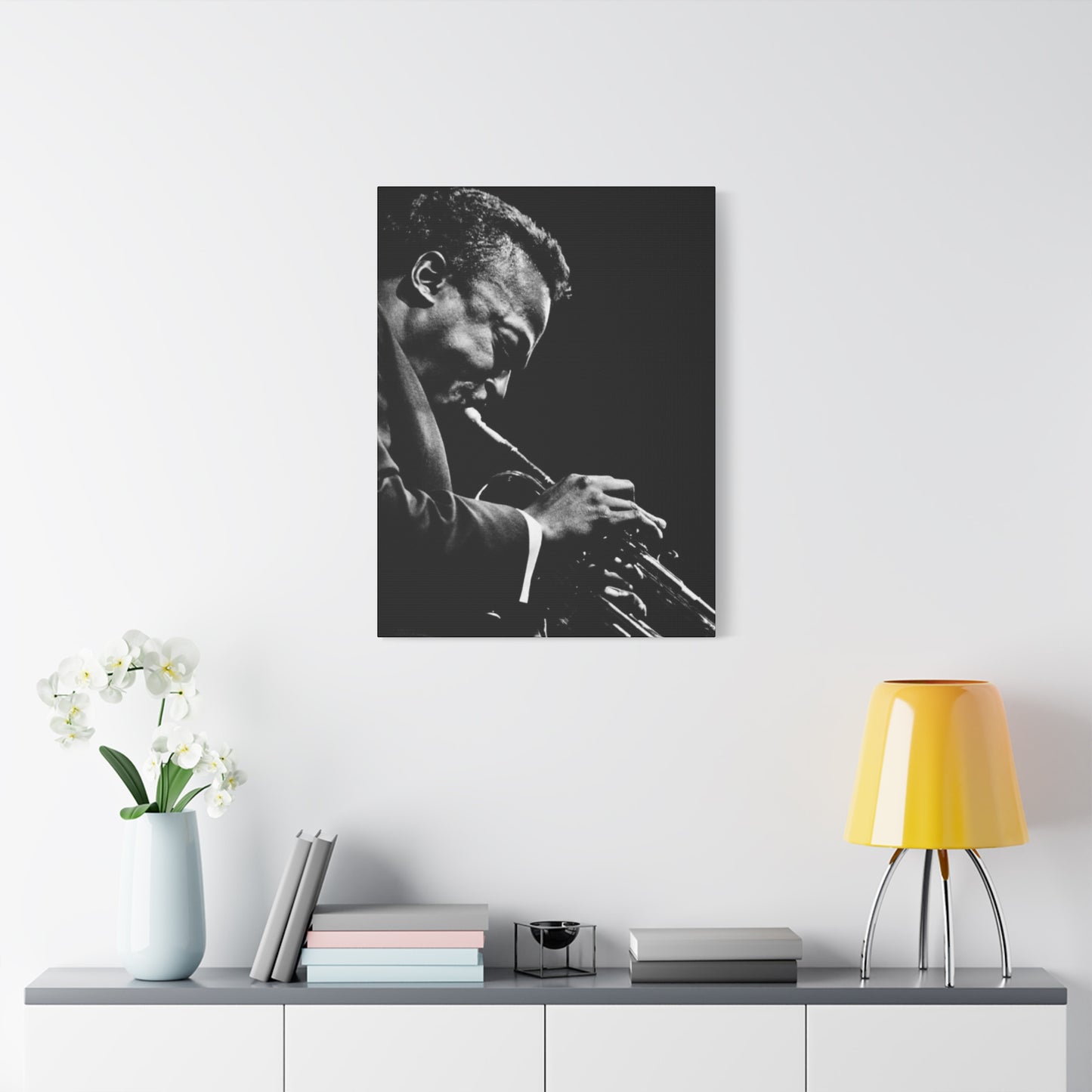 Black And White Jazz Instrument Artist Wall Art & Canvas Prints