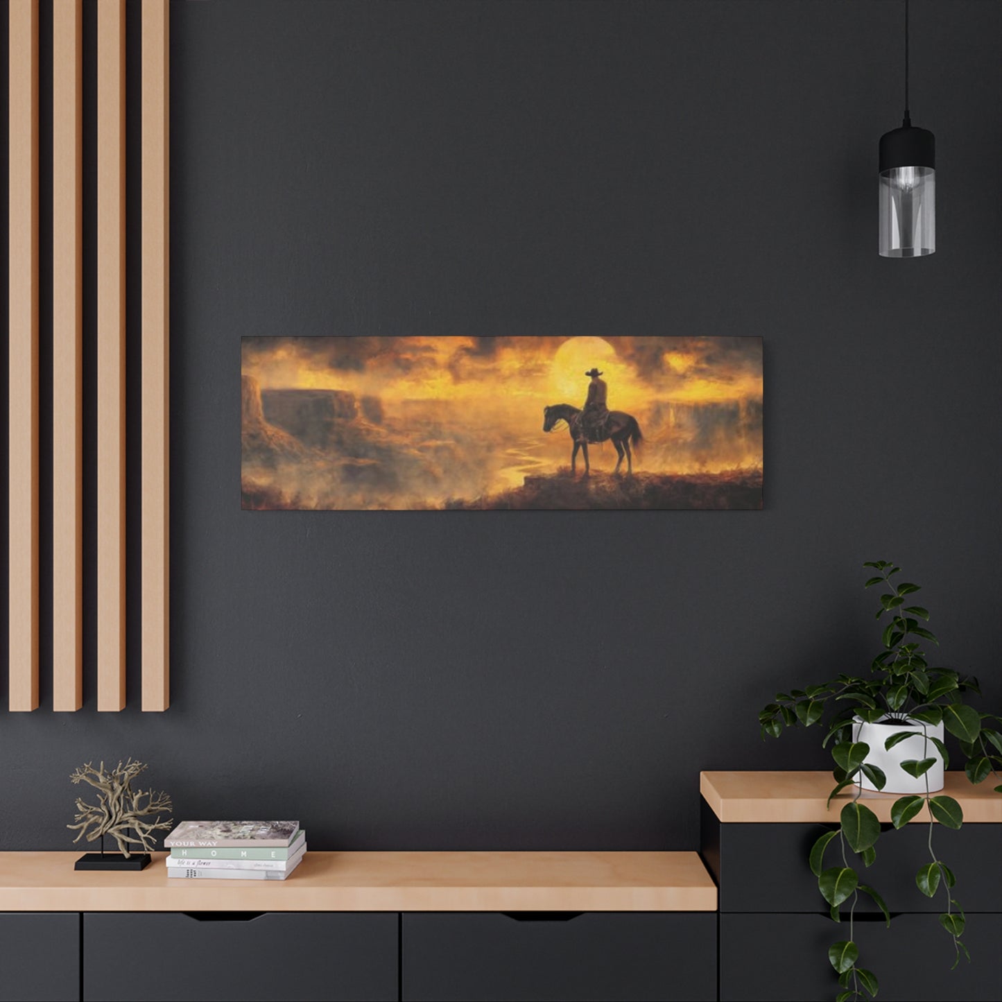 Horse Rider On Grand Canyon Wildlife Panoramas Wall Art & Canvas Prints