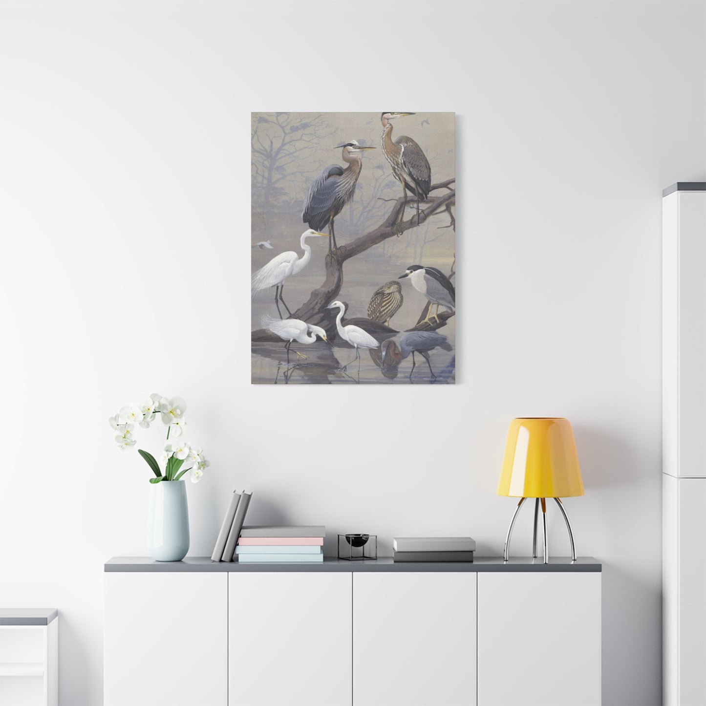 Herons Painting Wall Art & Canvas Prints