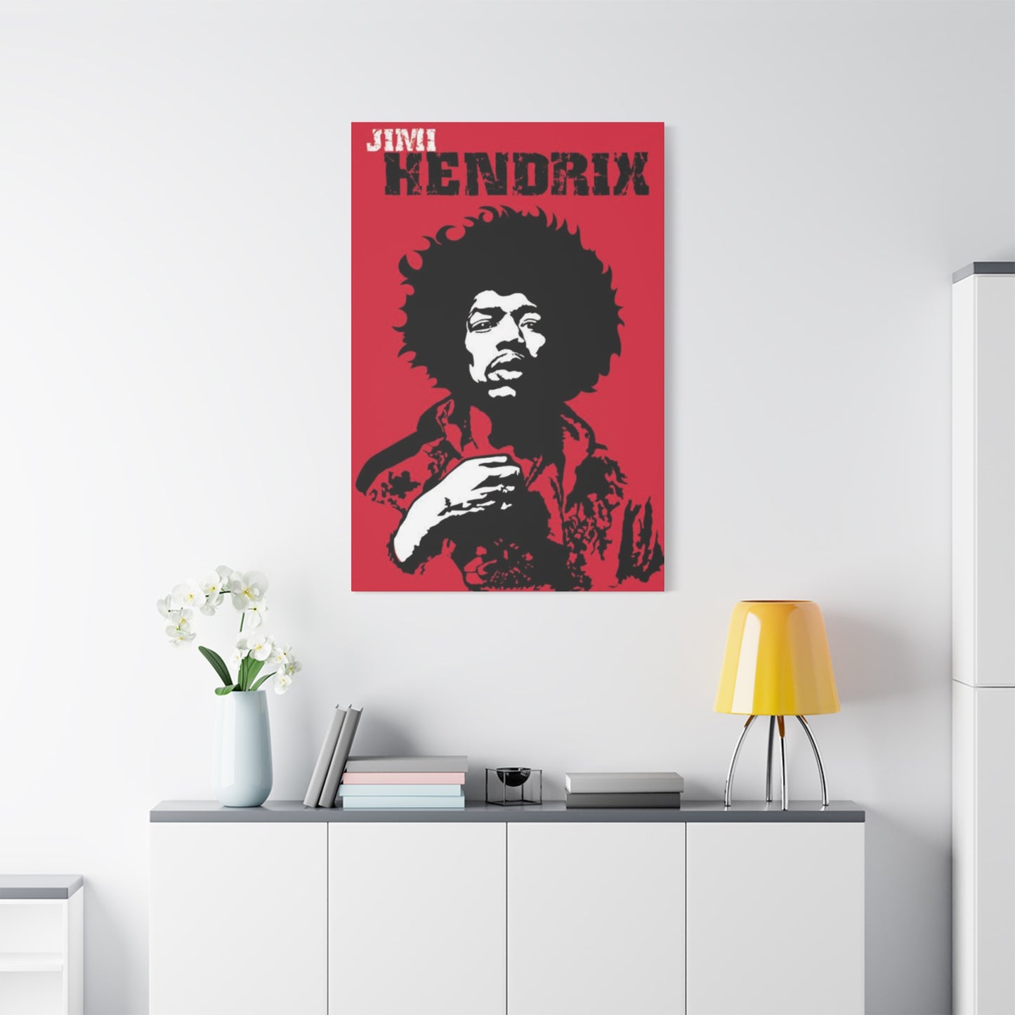 Red Jimi Hendrix Poster Wall Art & Canvas Prints