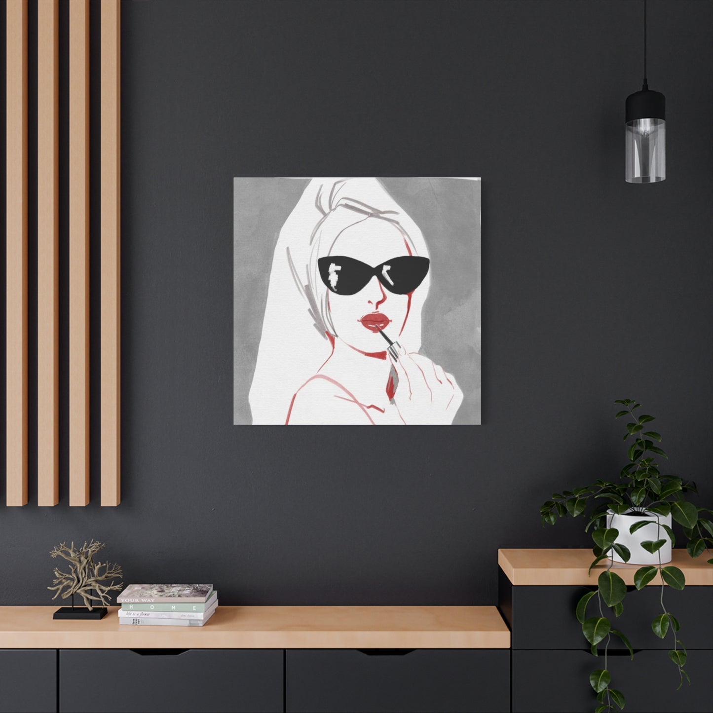 Model Lips Drawing Wall Art & Canvas Prints