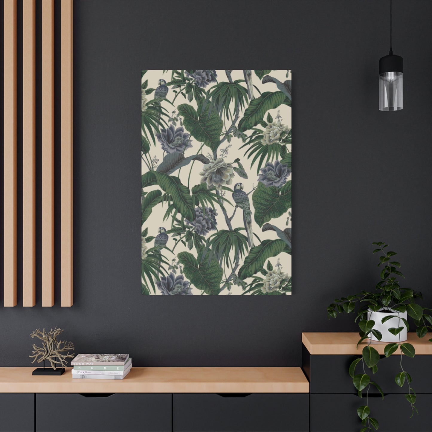 Palm Tree & Flowers In Wildlife Wall Art & Canvas Prints