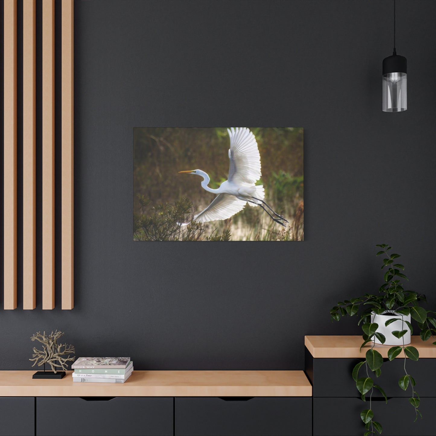 Flying Heron Wall Art & Canvas Prints