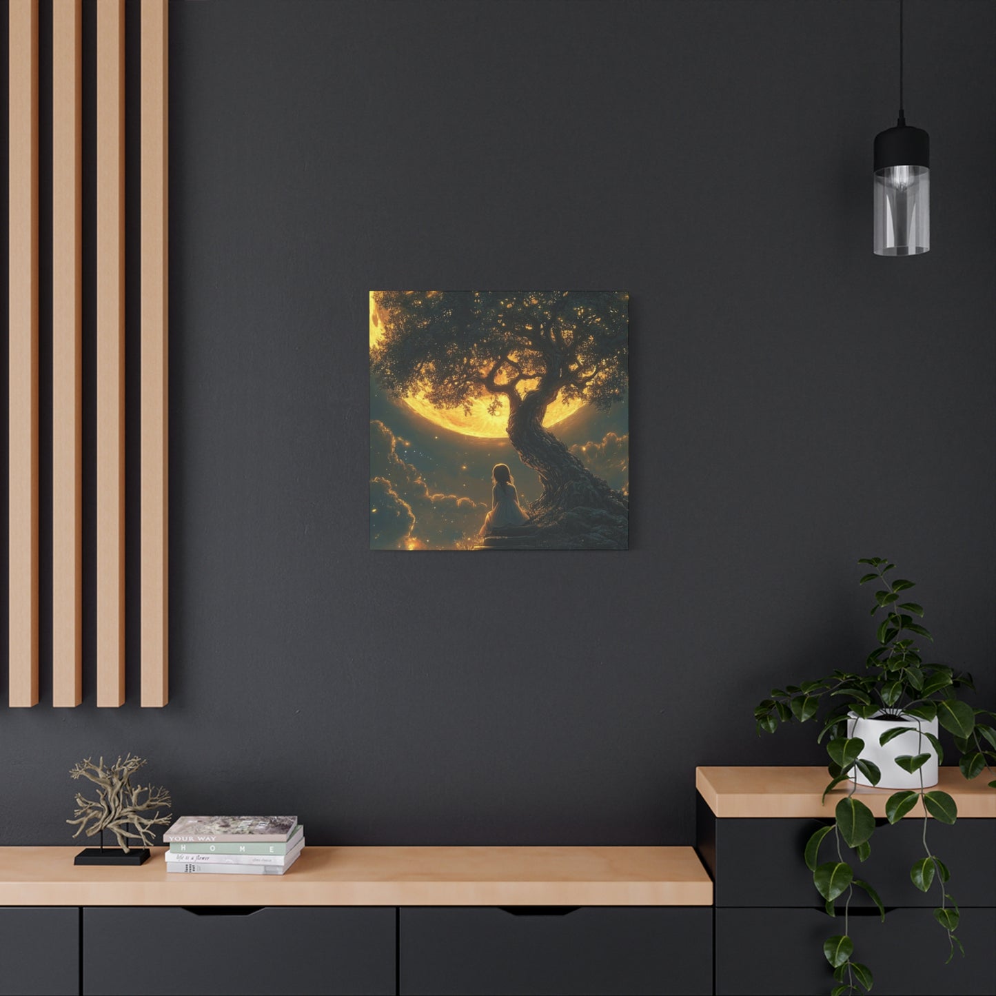 Yellow Moonrise Fantasy Wall Art & Canvas Prints