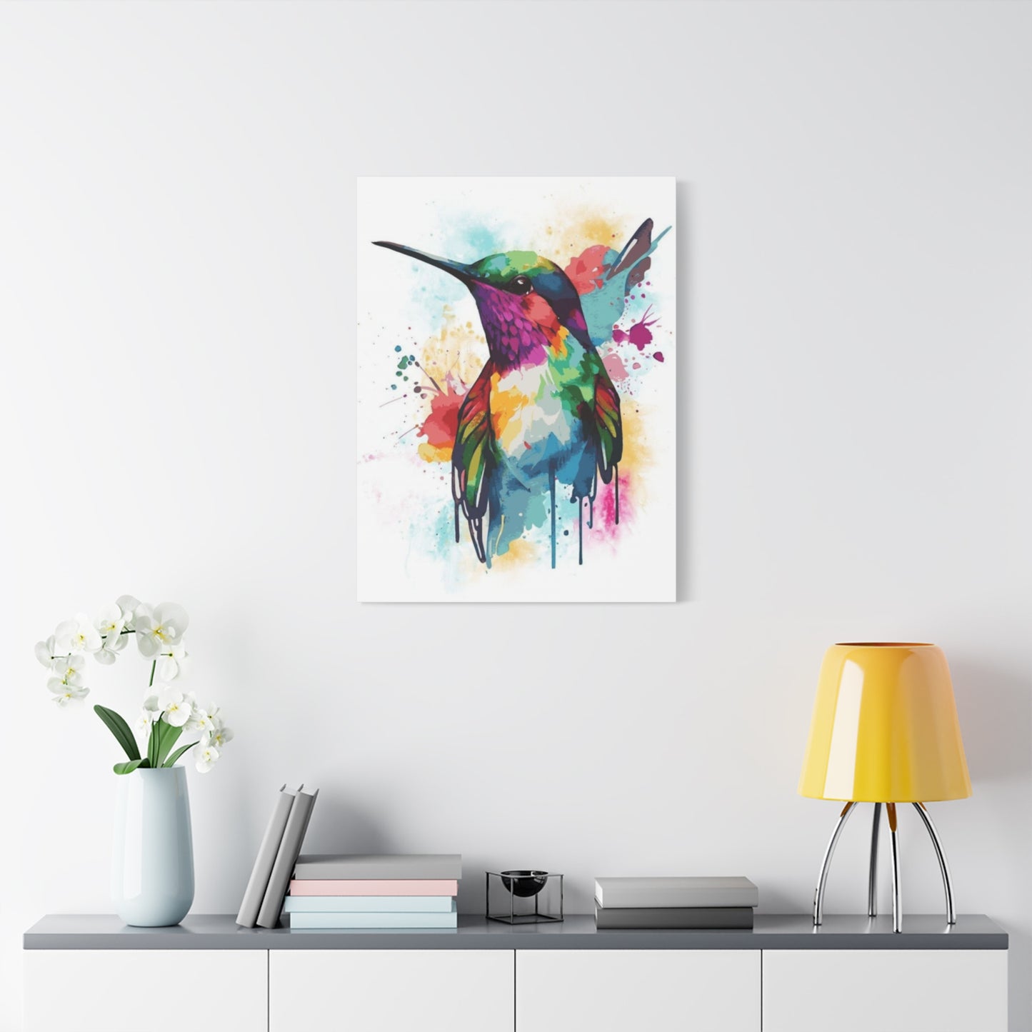 Colorful Humming Bird Painting Wall Art & Canvas Prints