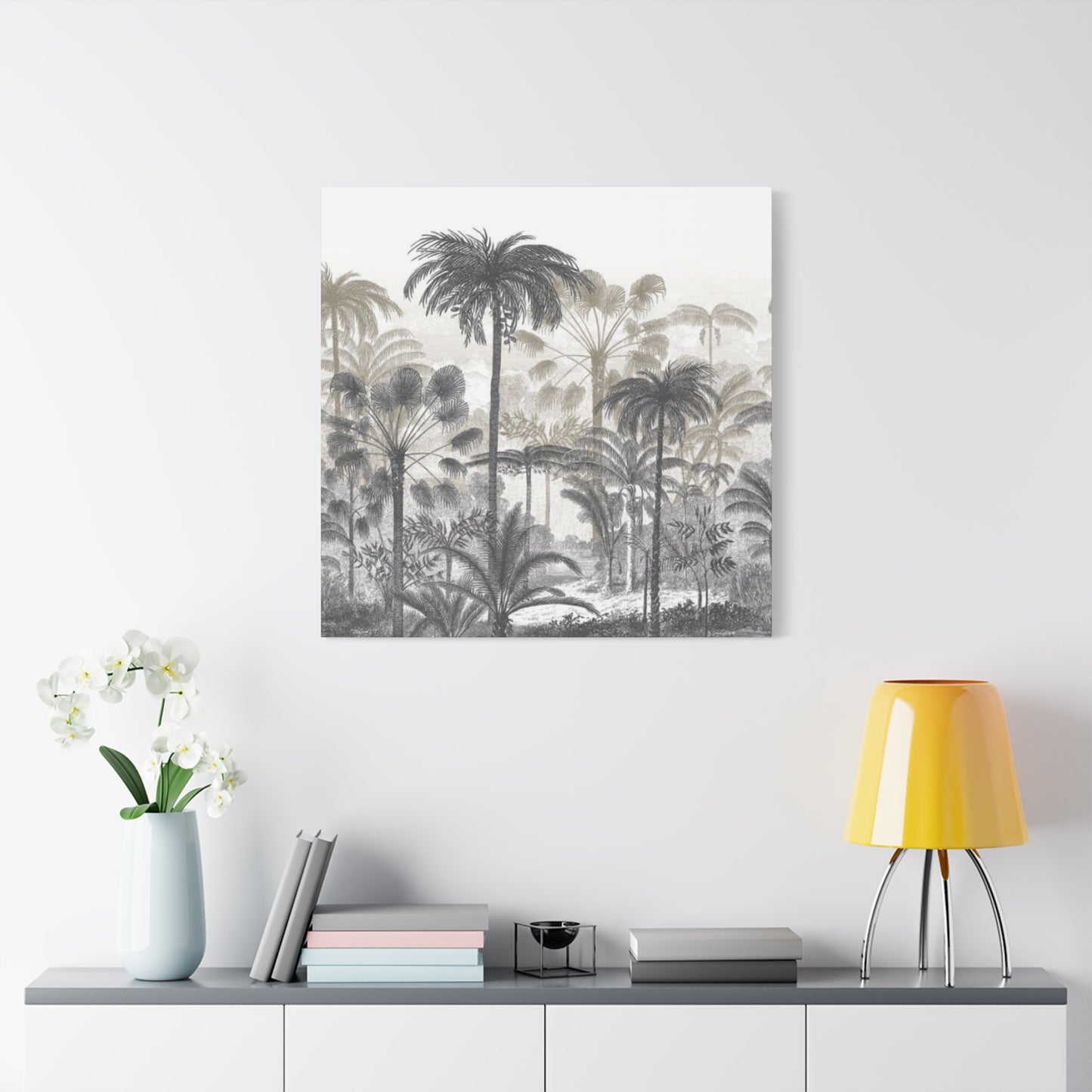 Monochrome Palm Tree Painting Wall Art & Canvas Prints