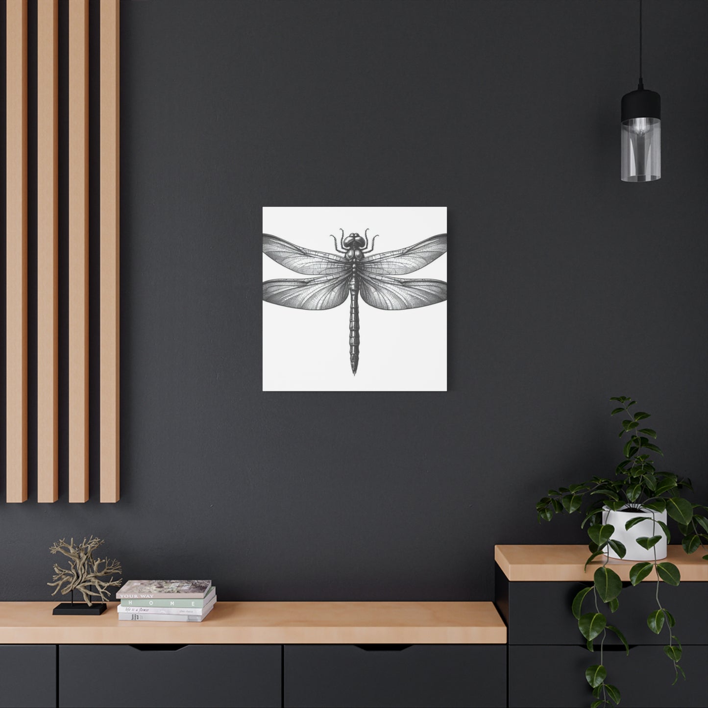 Top of Black Dragonfly Wall Art & Canvas Prints