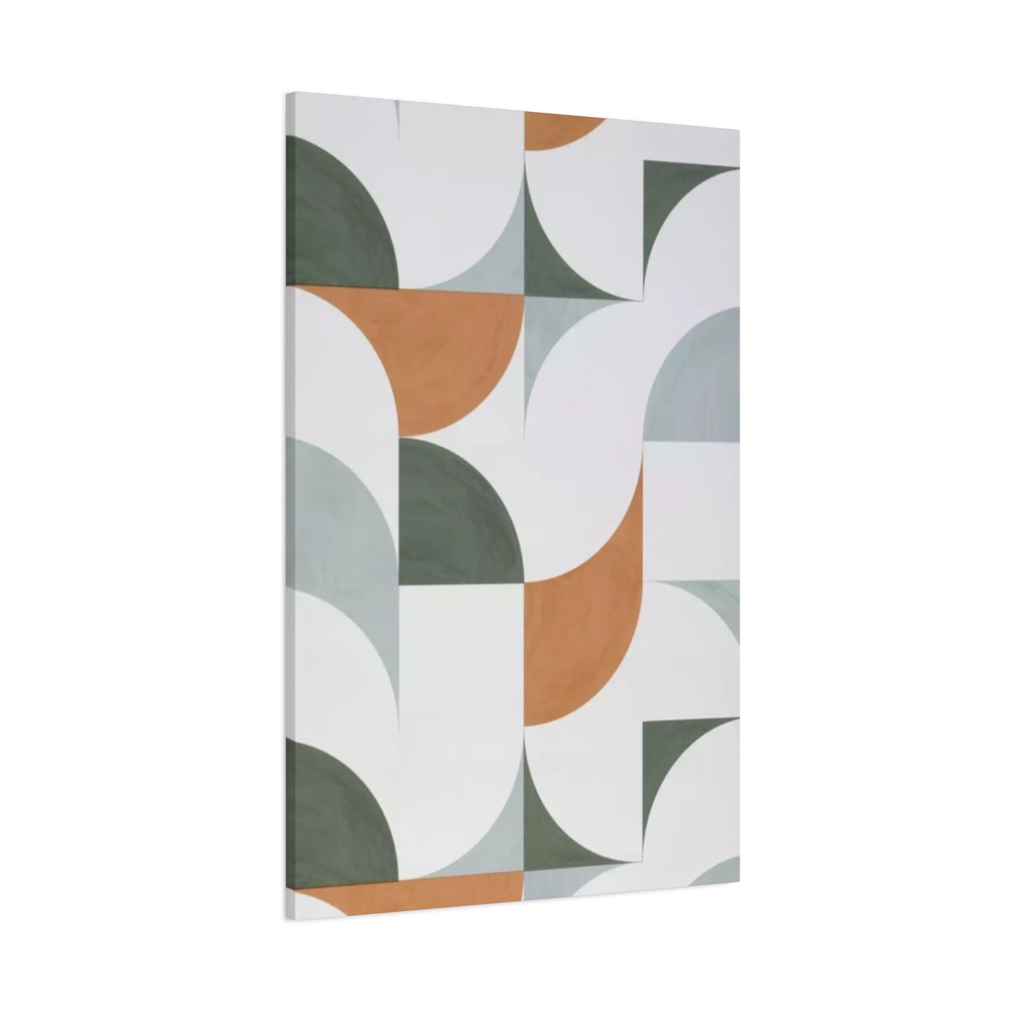 White & Olive Green Pattern Drawing Wall Art & Canvas Prints