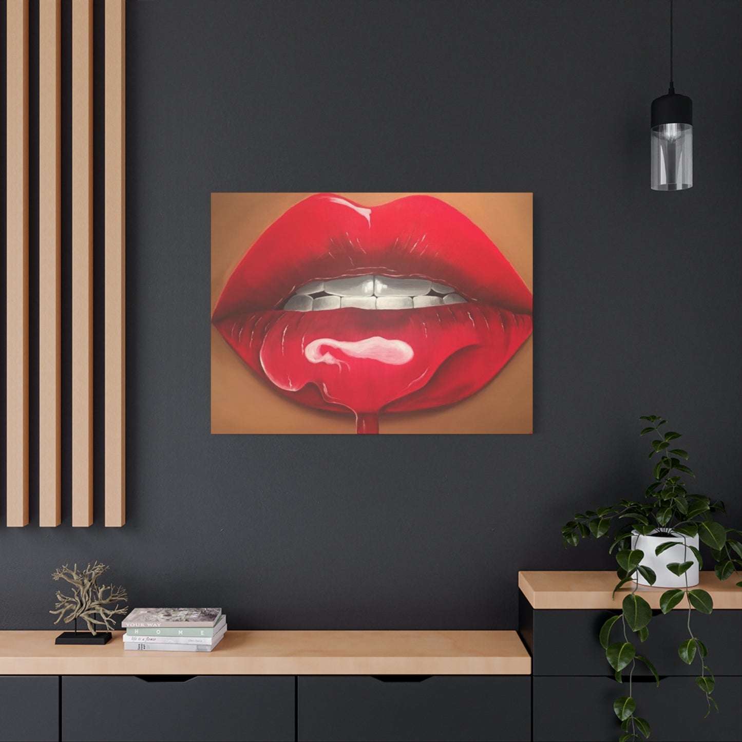 Dark Red Lips Wall Art & Canvas Prints