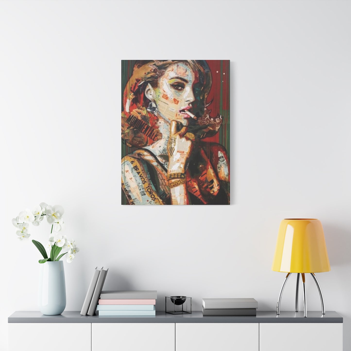 Smoking Women Mixed Media Wall Art & Canvas Prints