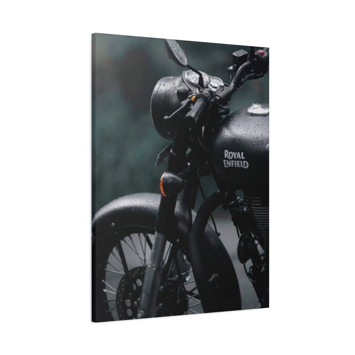 Black Royal Enfield Motorcycle Wall Art & Canvas Prints