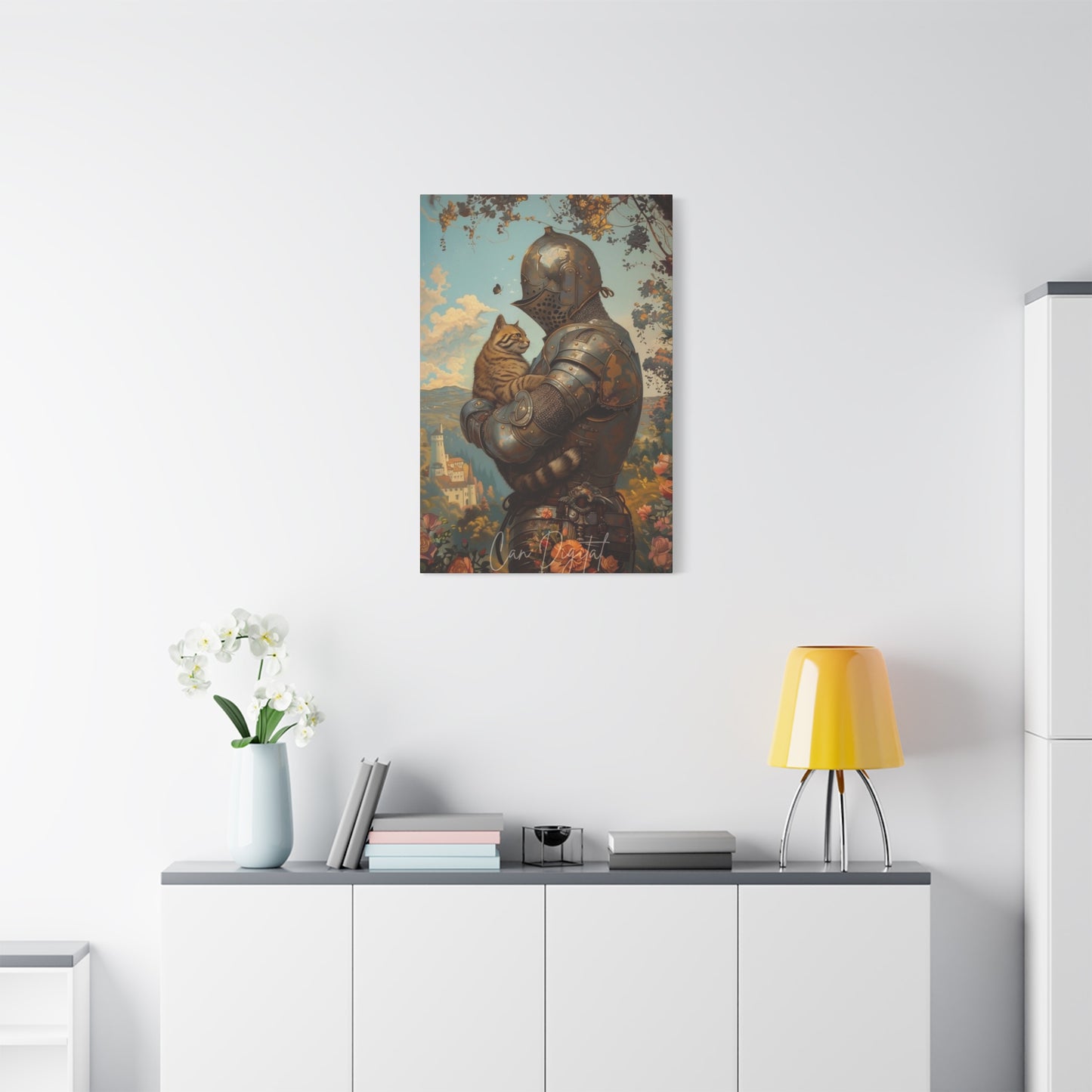 Warrior with Cat Wall Art & Canvas Prints