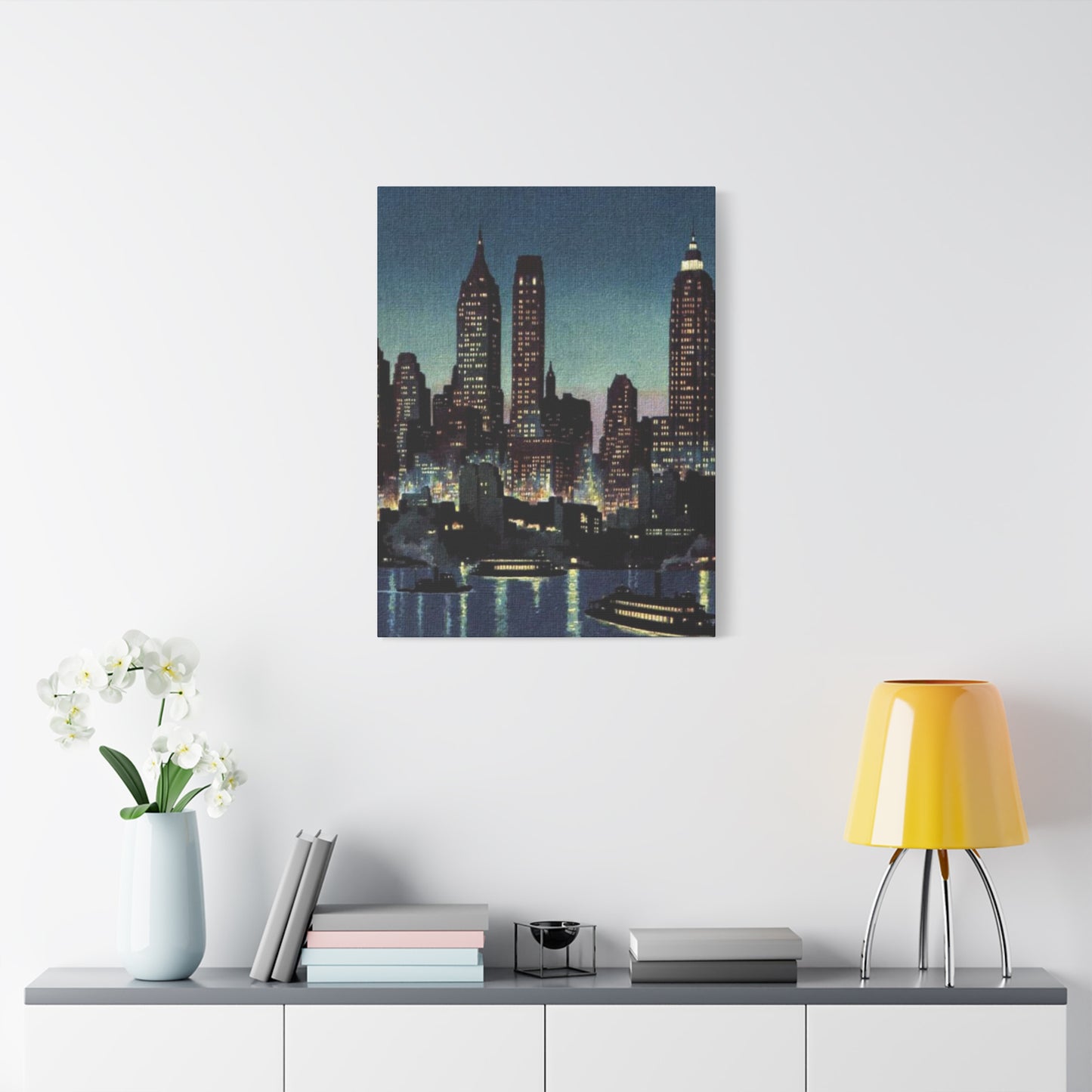 Night Skyline in New York City Wall Art & Canvas Prints