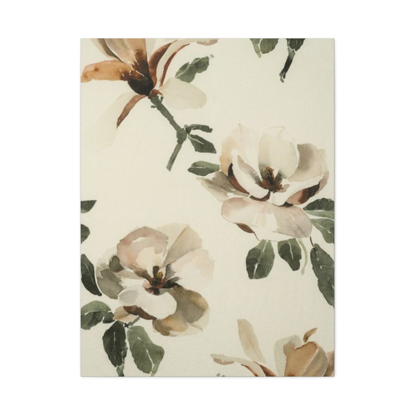 White Magnolia Flower Plant Drawing Wall Art & Canvas Prints