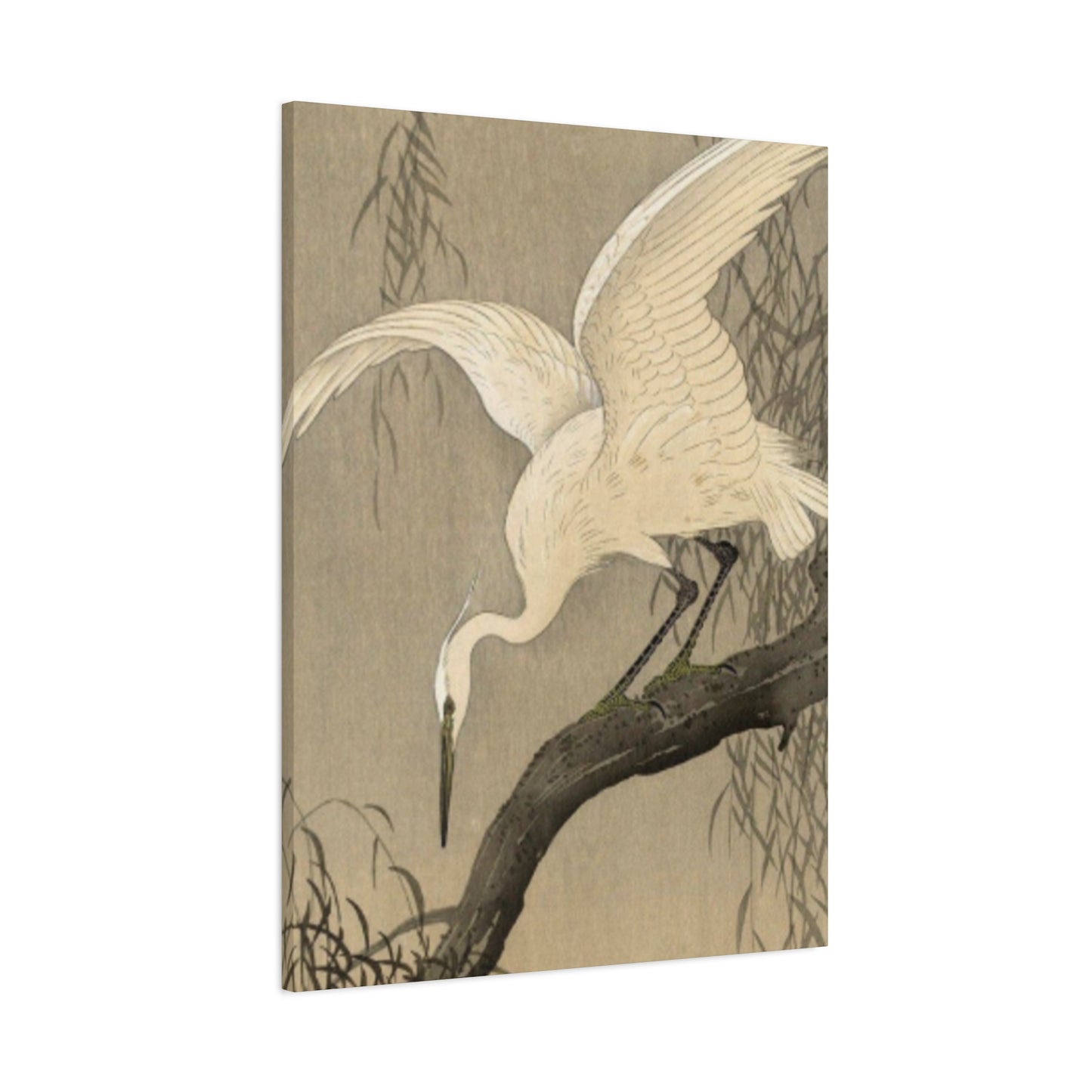 White Heron Painting Wall Art & Canvas Prints