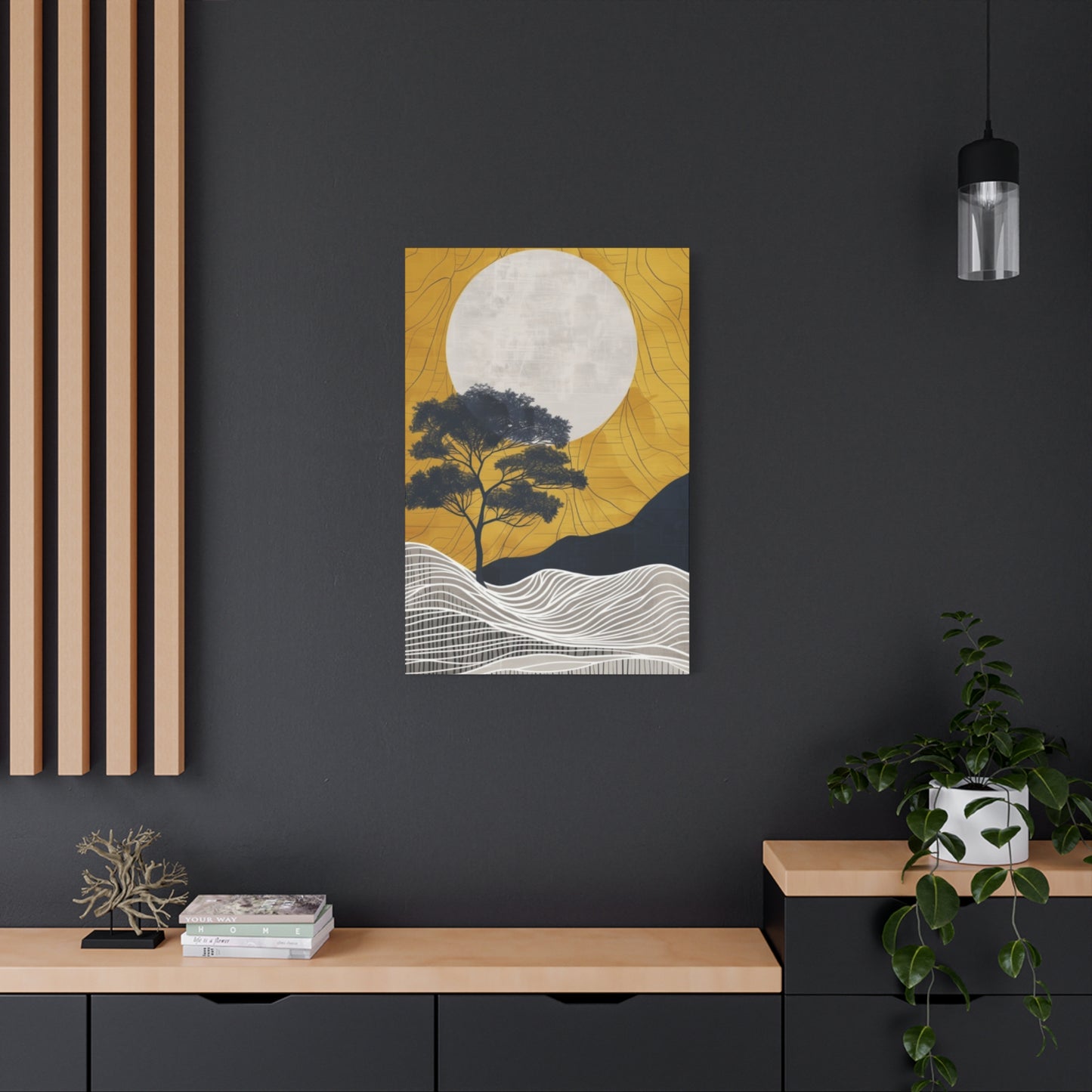 Moon And Tree Modernism Wall Art & Canvas Prints