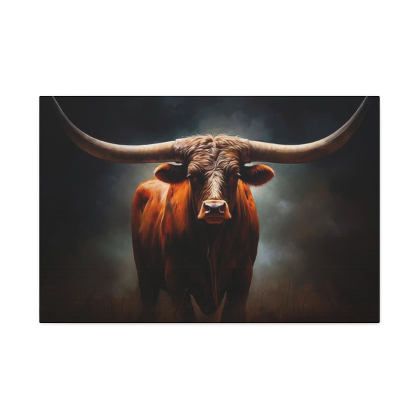 Hairy Bull Straight Long Horns Wall Art & Canvas Prints