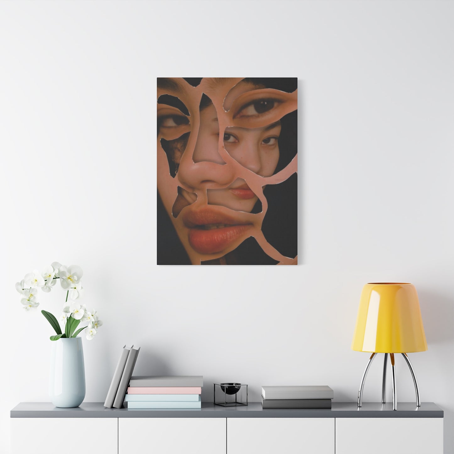 Face In A Face Painting Mixed Media Wall Art & Canvas Prints