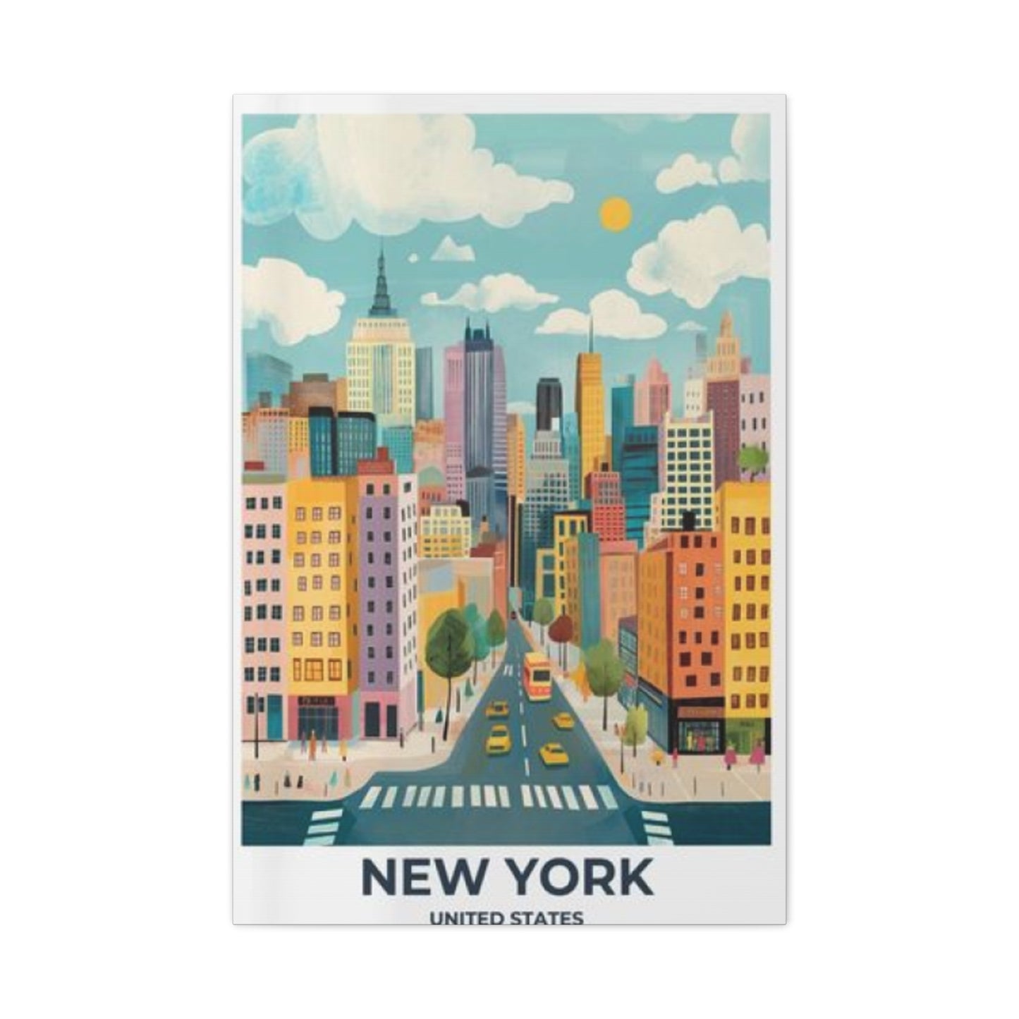 Painting Of New York Streets NYC Skyline Wall Art & Canvas Prints