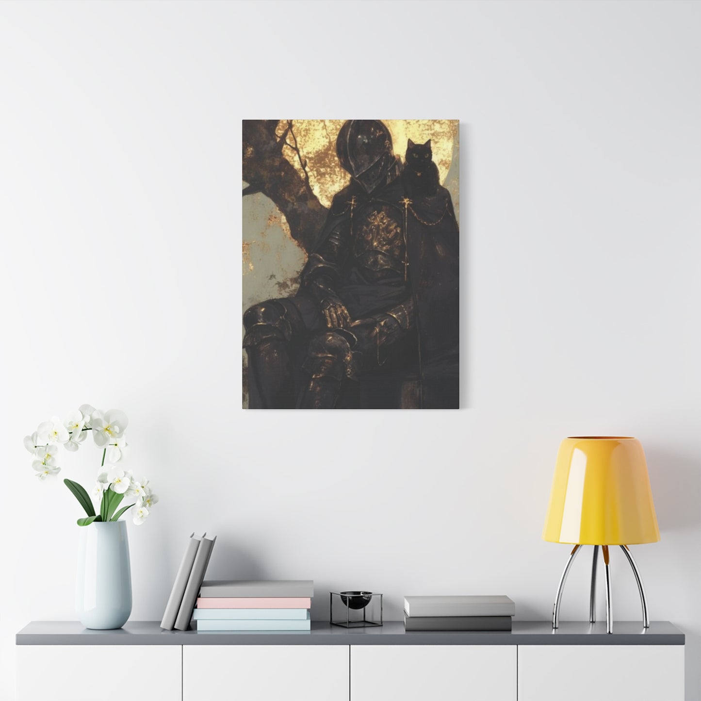 Warrior with Black Cat Wall Art & Canvas Prints