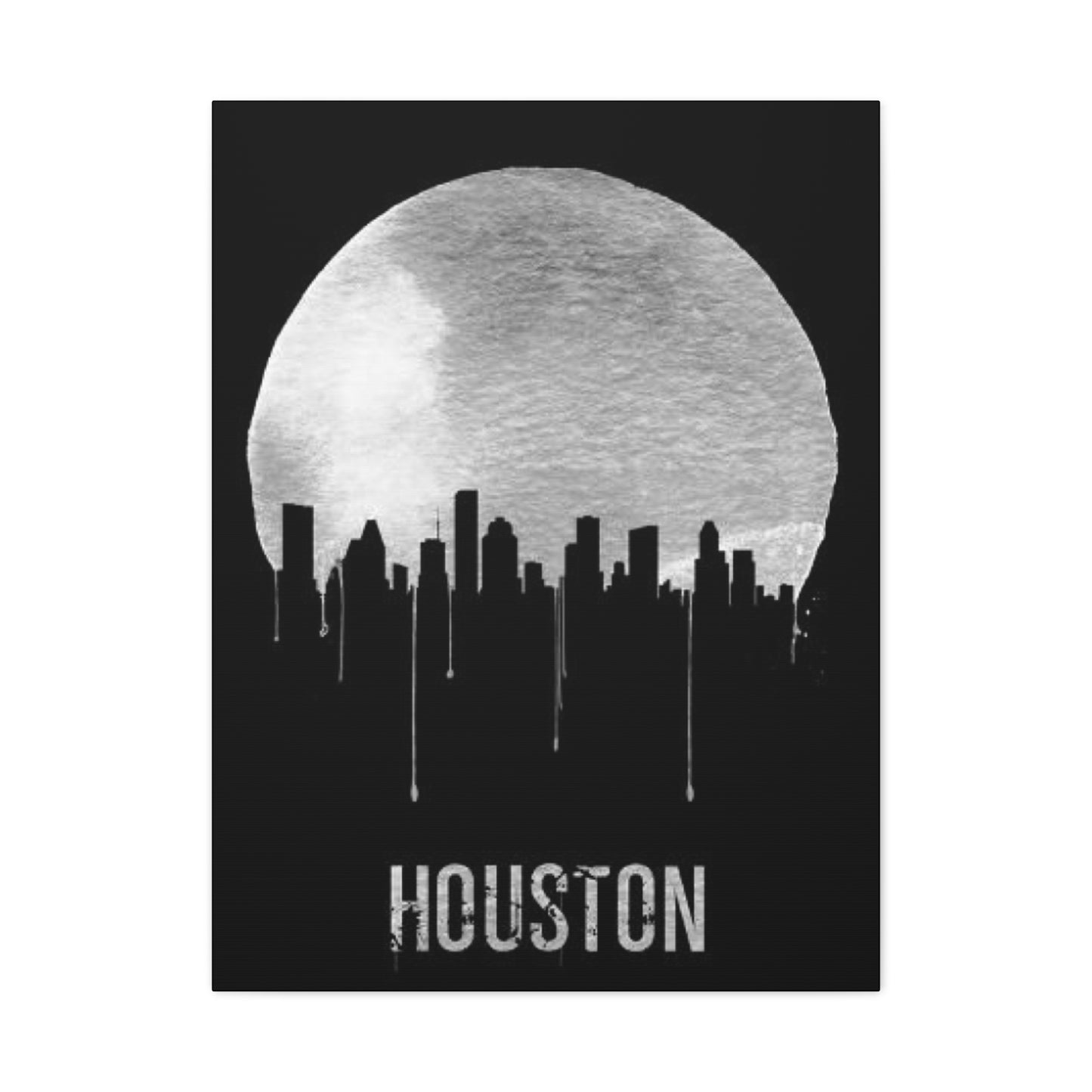 Aesthetic Full moon Houston Skyline Wall Art & Canvas Prints