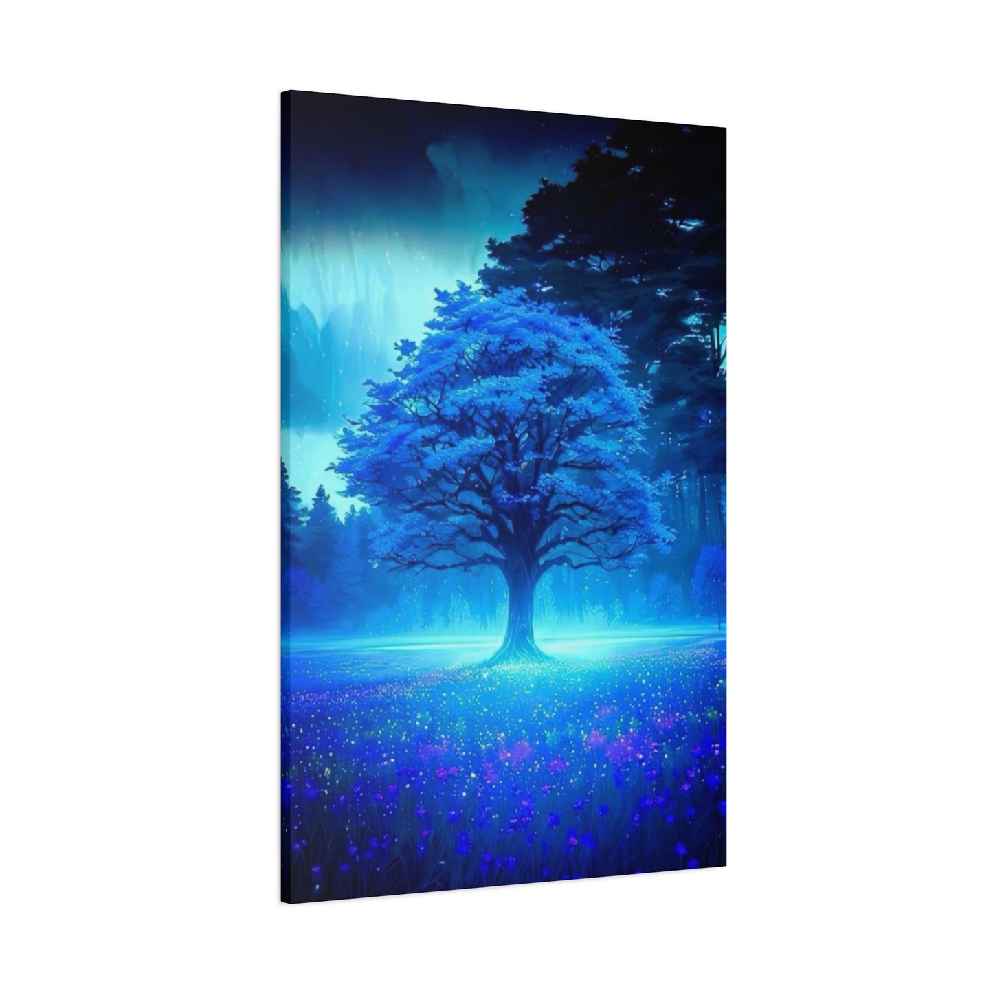 Blue Glowing Tree Wall Art & Canvas Prints