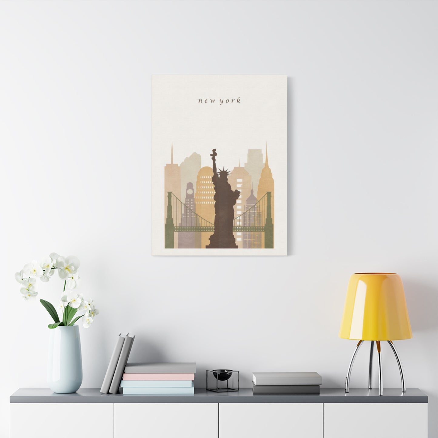 Statue Of Liberty Sepia Poster NYC Skyline Wall Art & Canvas Prints