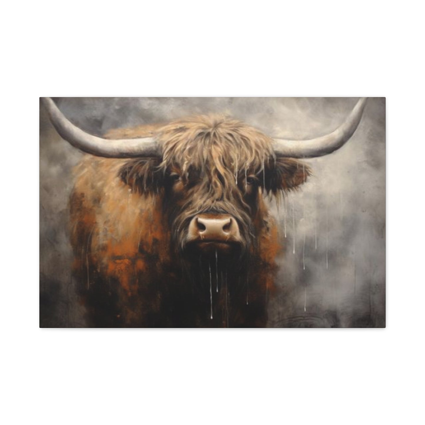 Hairy Bull Long Horns Wall Art & Canvas Prints