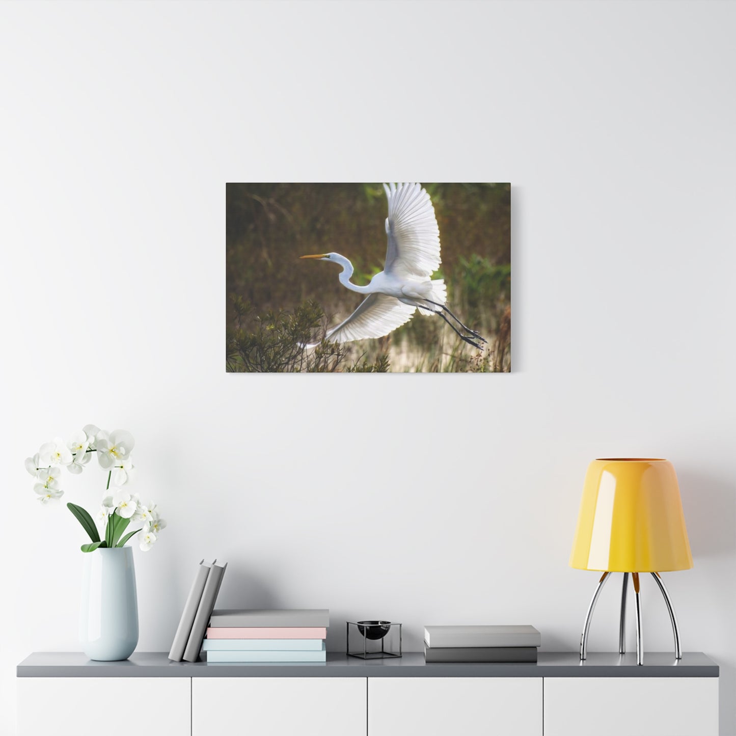 Flying Heron Wall Art & Canvas Prints