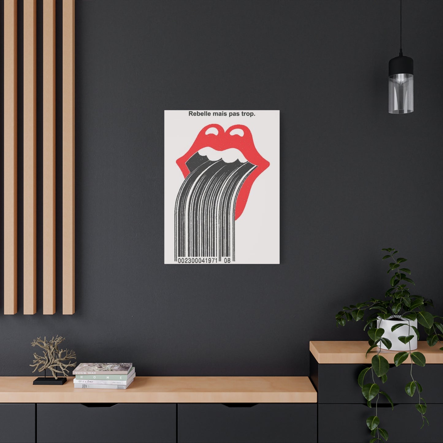 Bar Code Lips Painting Wall Art & Canvas Prints