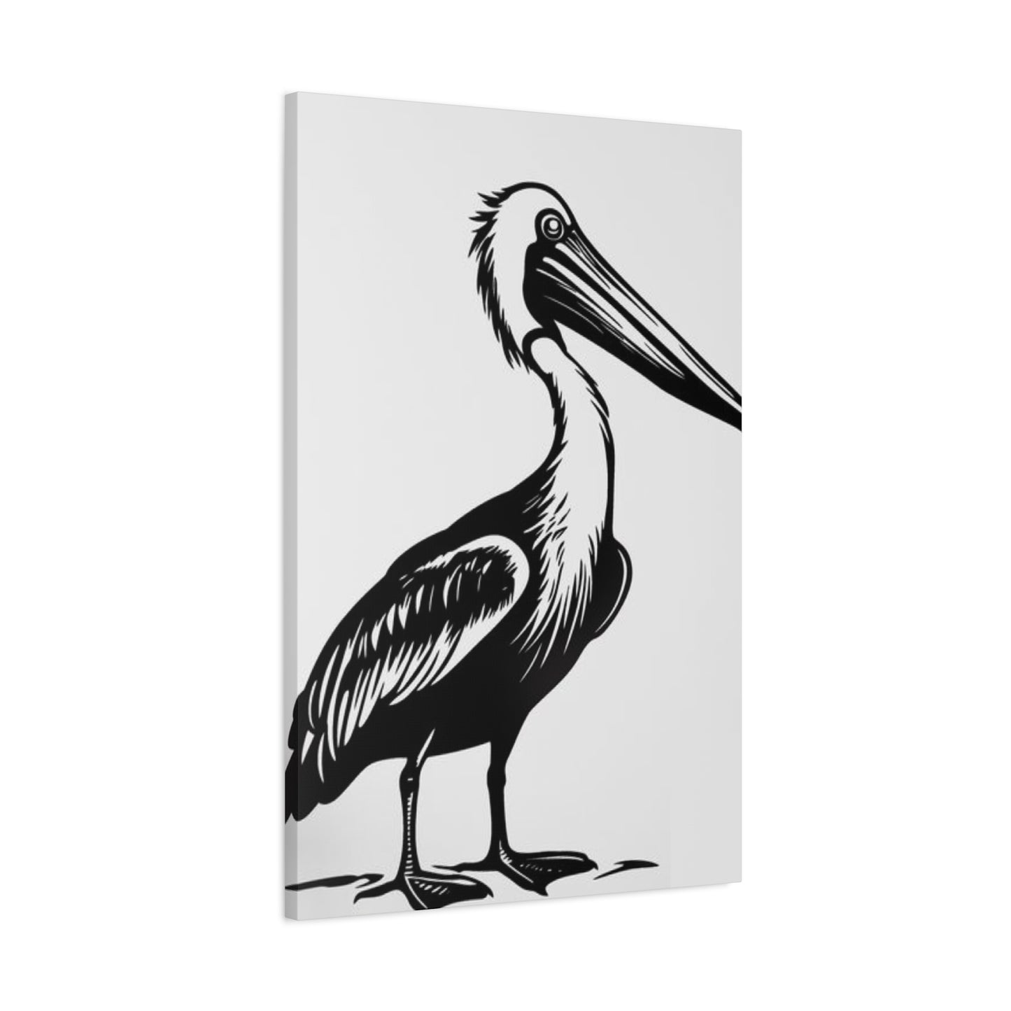 Black & White Pelican Poster Wall Art & Canvas Prints