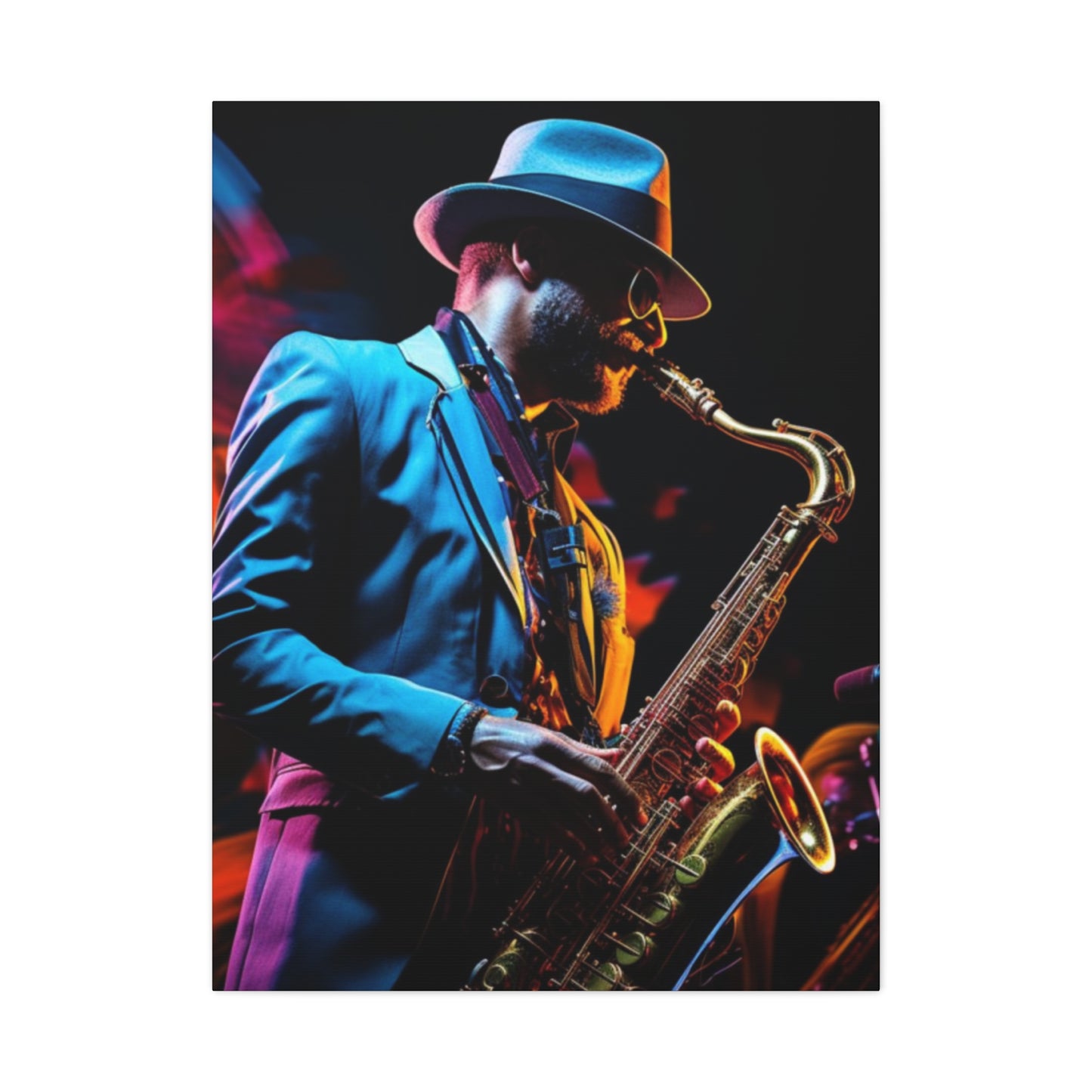 Artist With Saxophone Jazz Wall Art & Canvas Prints