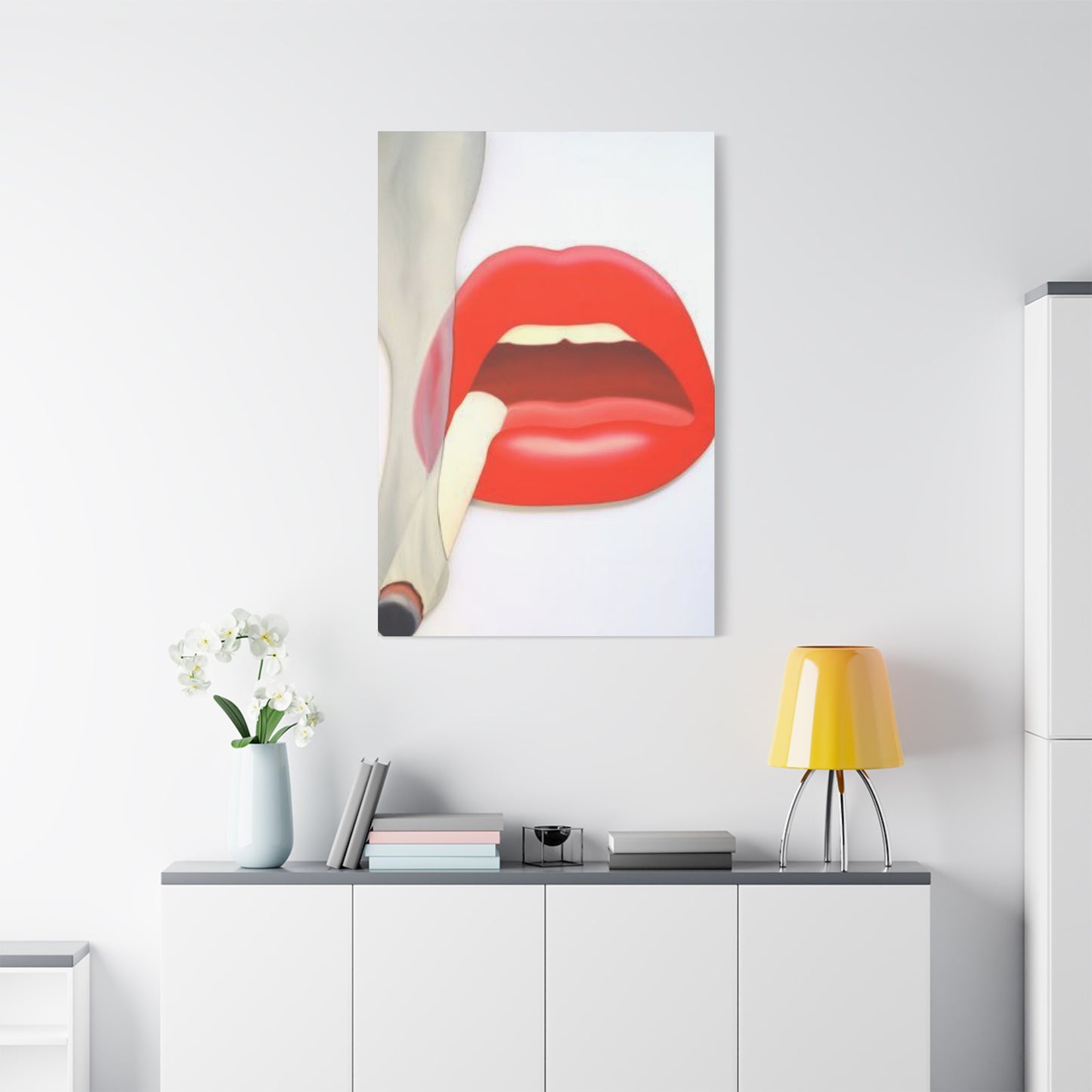 Smoking Lips Painting Wall Art & Canvas Prints