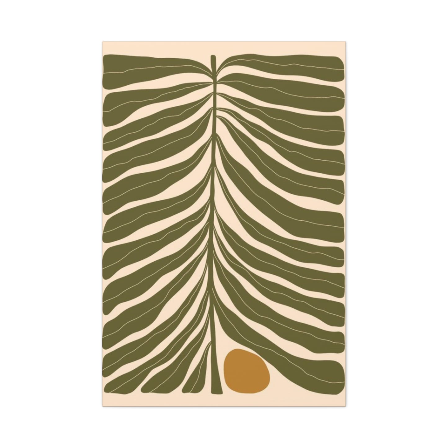 Olive Green Leaves Pattern Wall Art & Canvas Prints