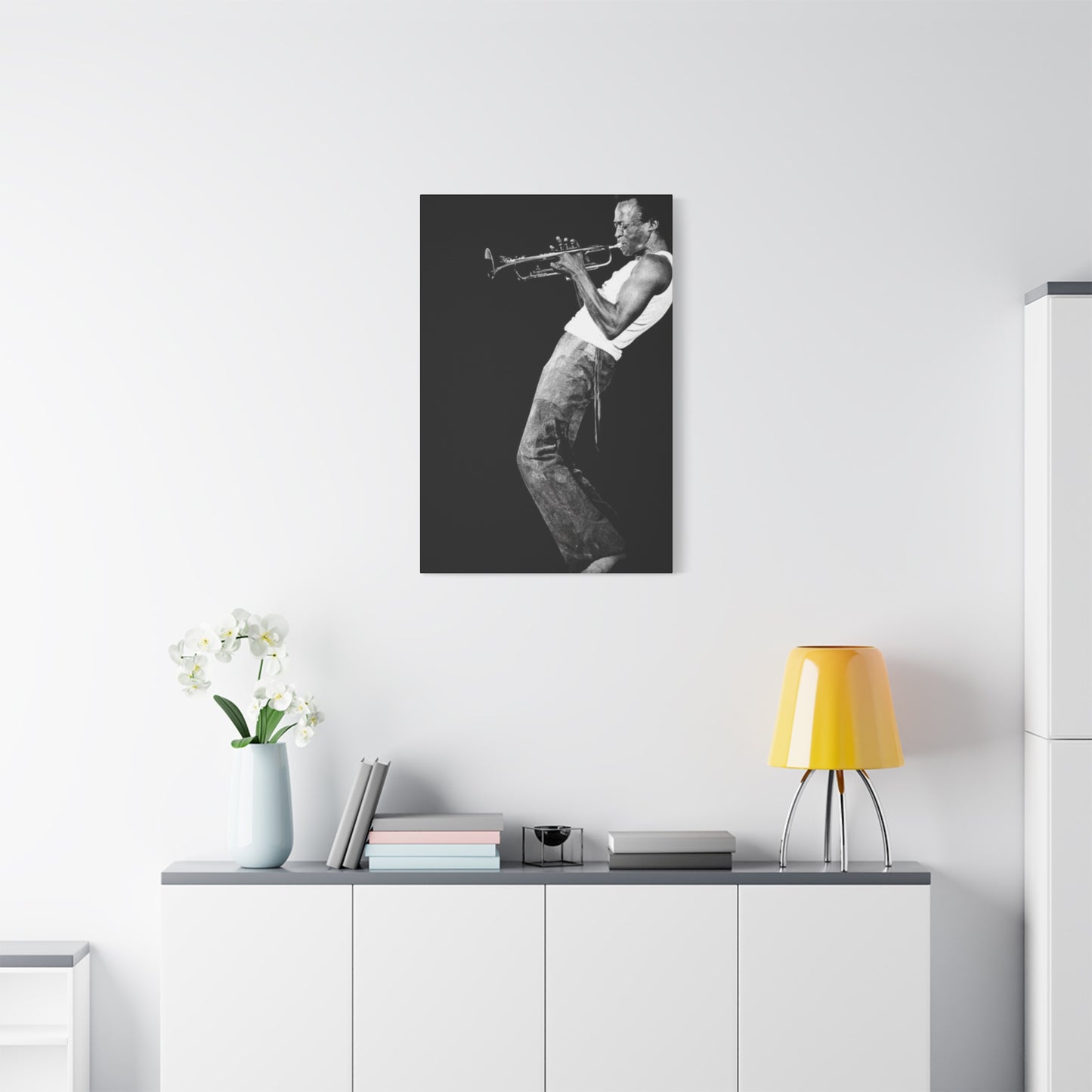 Black And White Jazz Instrument Artist Wall Art & Canvas Prints