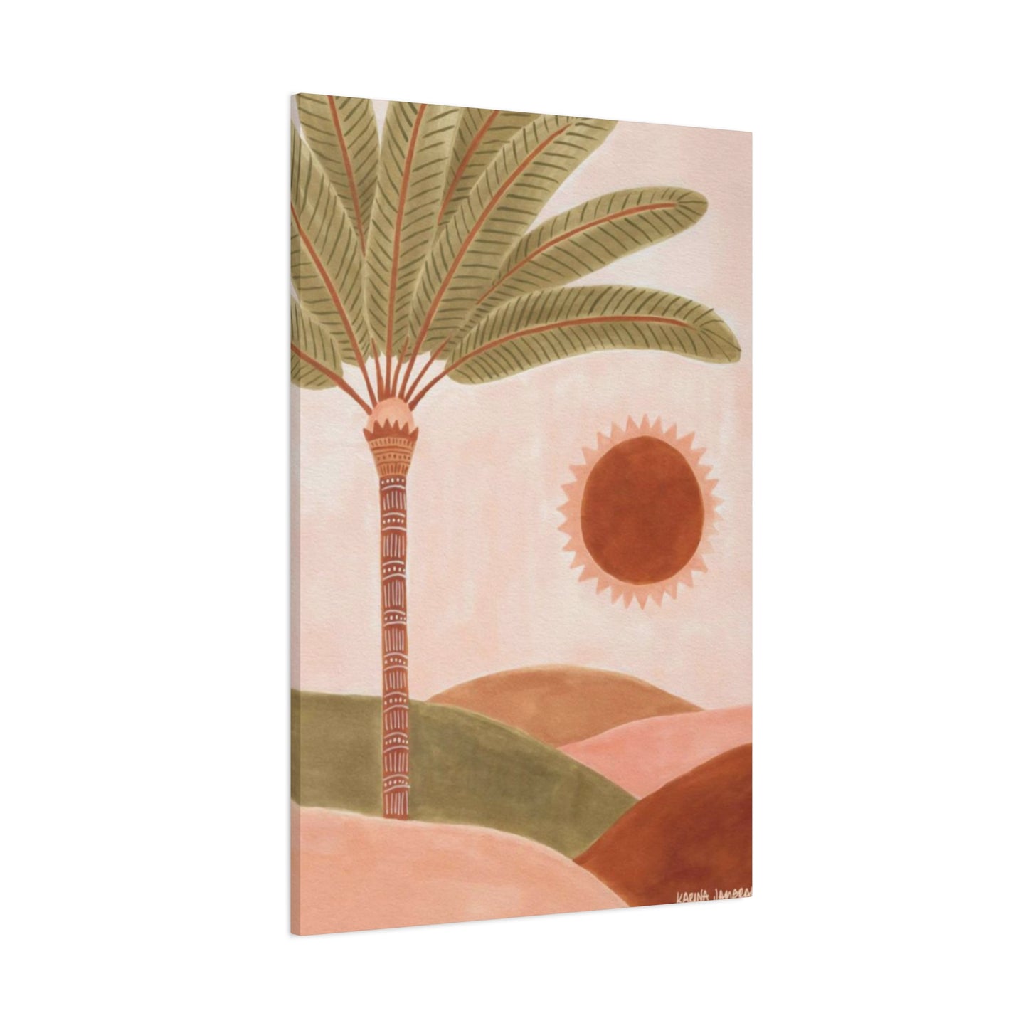 Decorated Deserted Palm Tree Painting Wall Art & Canvas Prints