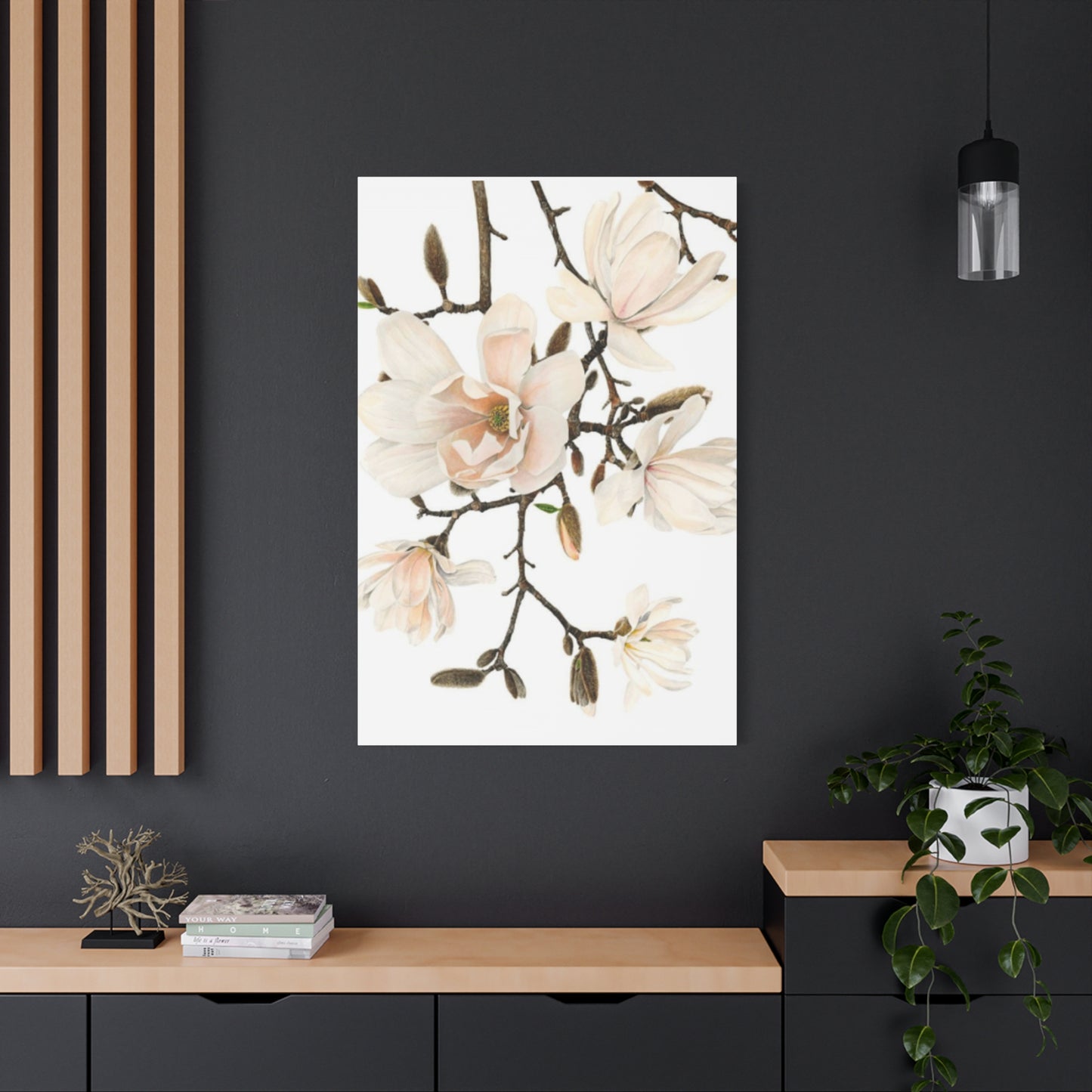 Pink Magnolia Flower Painting Wall Art & Canvas Prints