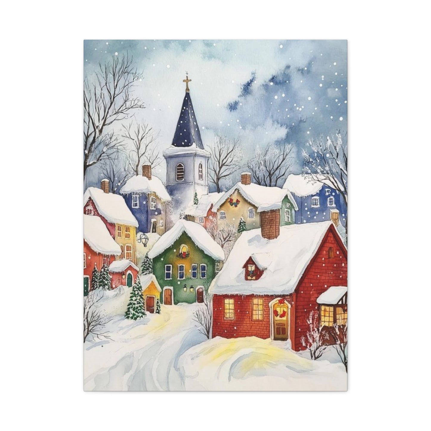 Snowy Town Wall Art & Canvas Prints