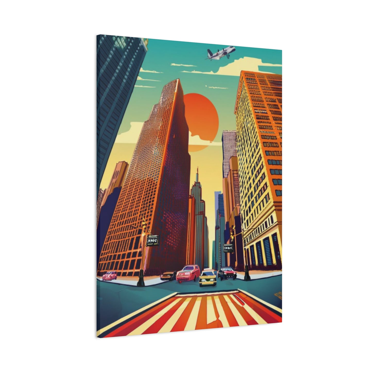 Fish Eye View Of New York Streets Poster NYC Skyline Wall Art & Canvas Prints