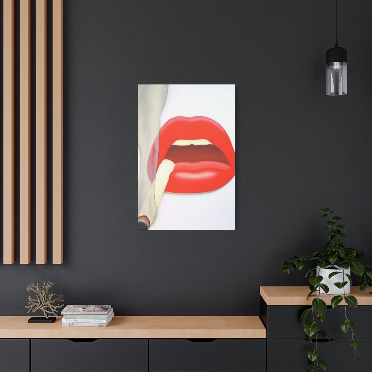 Smoking Lips Painting Wall Art & Canvas Prints