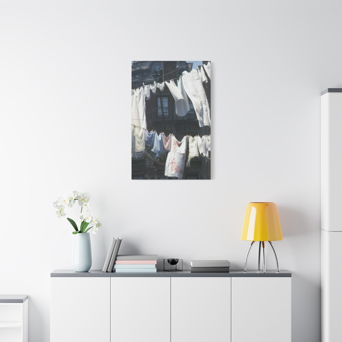 Clothes Drying On Rope Poster Laundry Wall Art & Canvas Prints