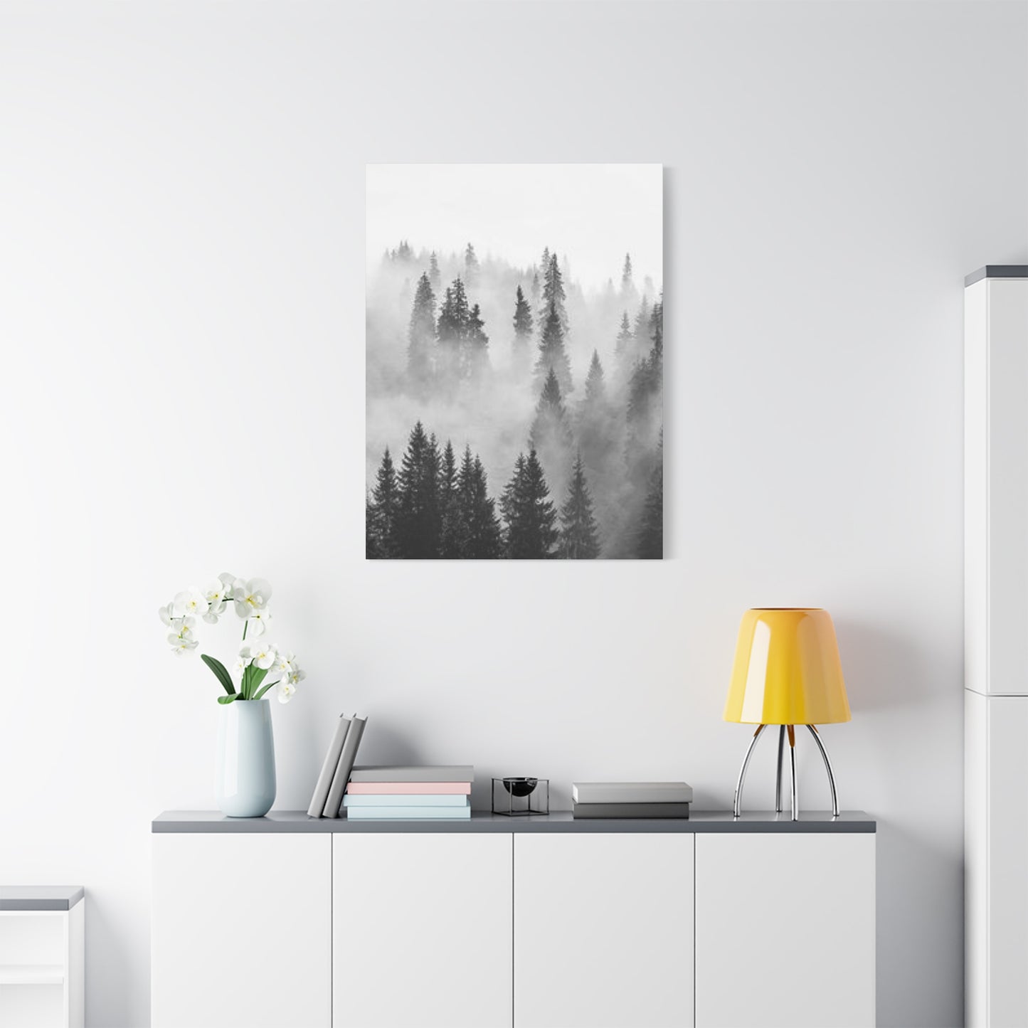 Black & White Fog Forest Fine Wall Art & Canvas Prints