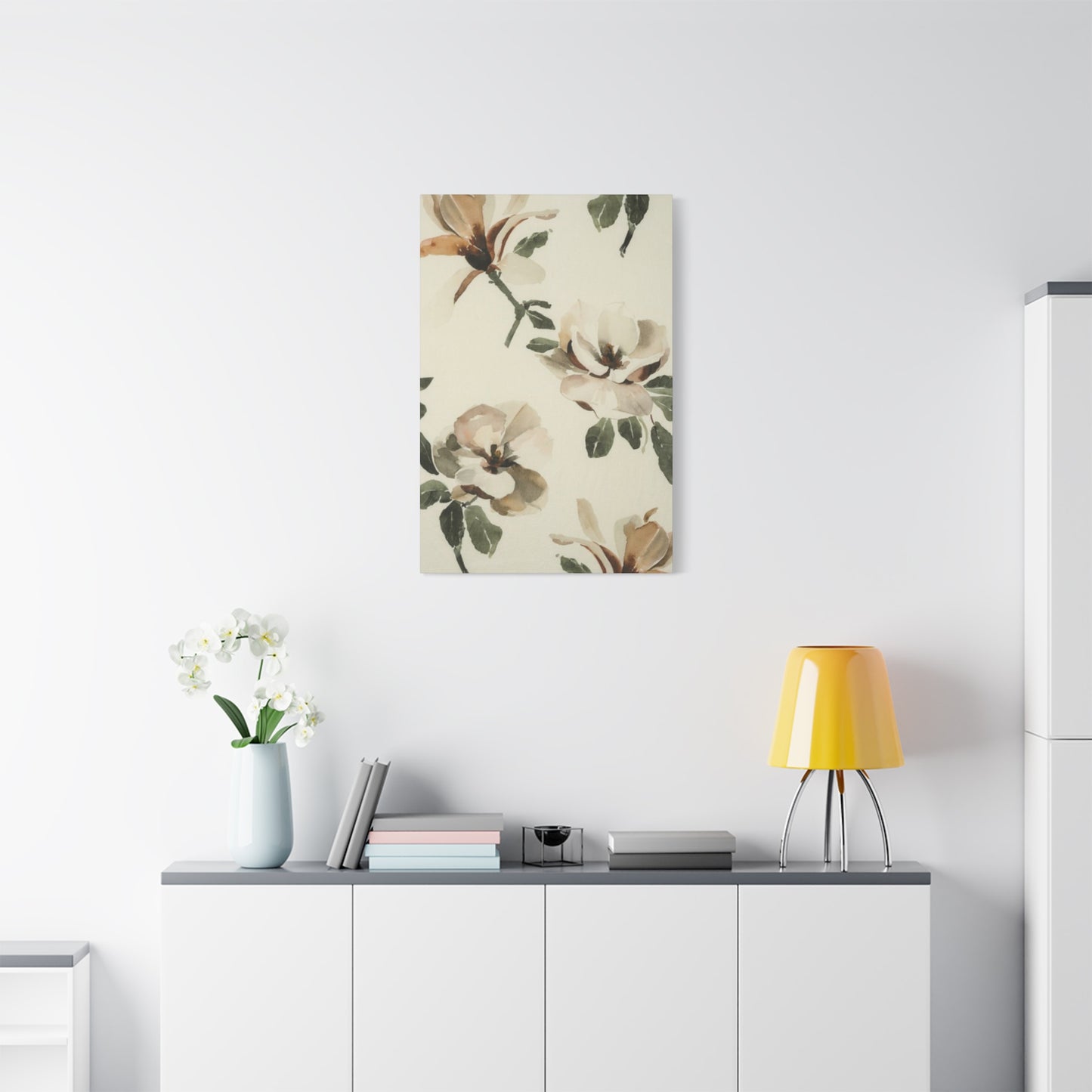 White Magnolia Flower Plant Drawing Wall Art & Canvas Prints