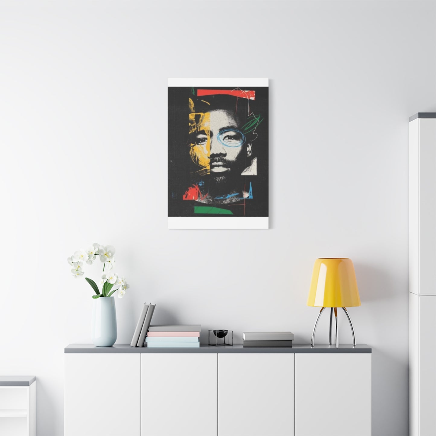 Man Face Graffiti Mixed Media Wall Art & Canvas Prints